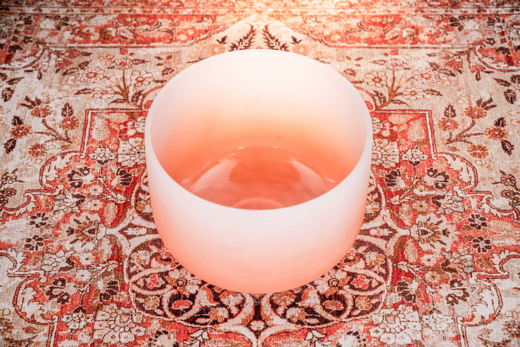 13" Color-Frosted Crystal Singing Bowl, Orange, Note D4, Sacral Chakra | | Wiccan Center