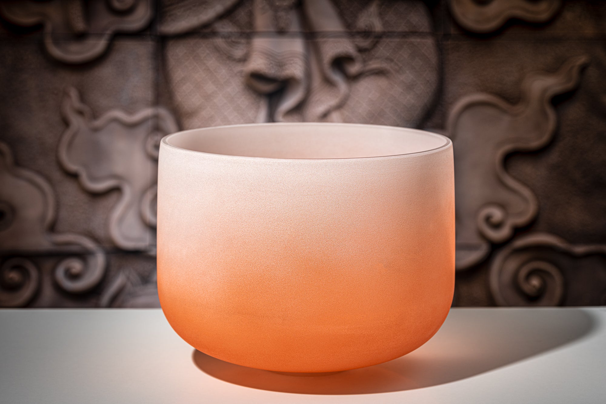 13" Color-Frosted Crystal Singing Bowl, Orange, Note D4, Sacral Chakra | | Wiccan Center