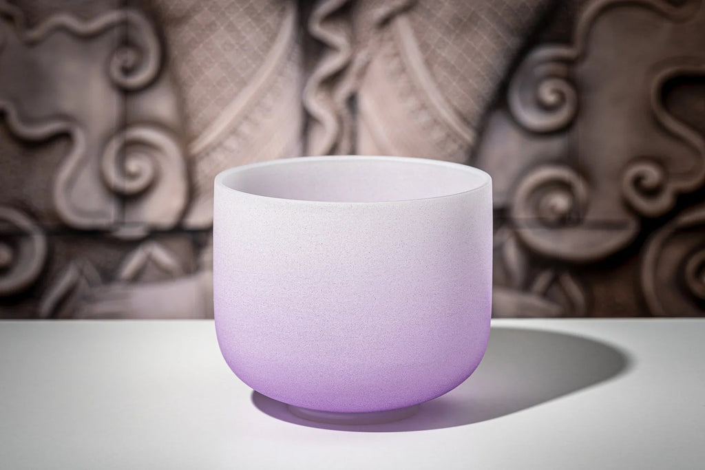 8" Color-Frosted Crystal Singing Bowl, Purple, Note B4, Crown Chakra | | Wiccan Center