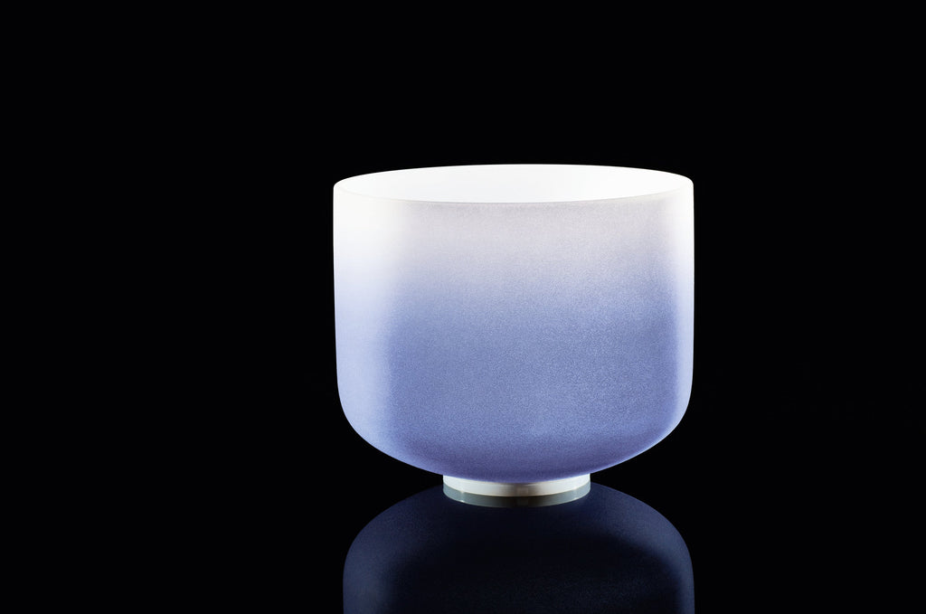 9" Color-Frosted Crystal Singing Bowl, Dark Blue, Note A4, Brow Chakra | | Wiccan Center