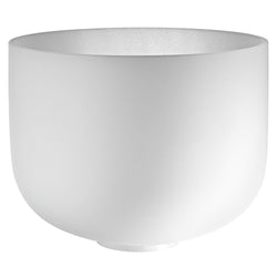 12" White-Frosted Crystal Singing Bowl, Note A3, Brow Chakra | | Wiccan Center
