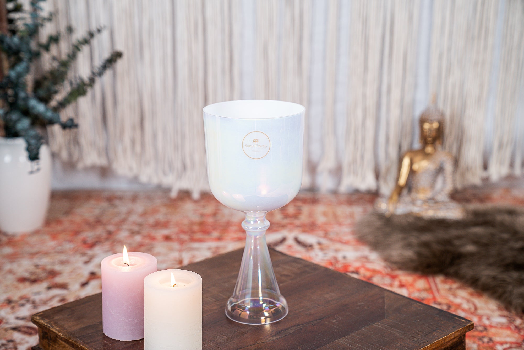5.5" Crystal Singing Chalice, A4, Creamy, Brow Chakra | | Wiccan Center