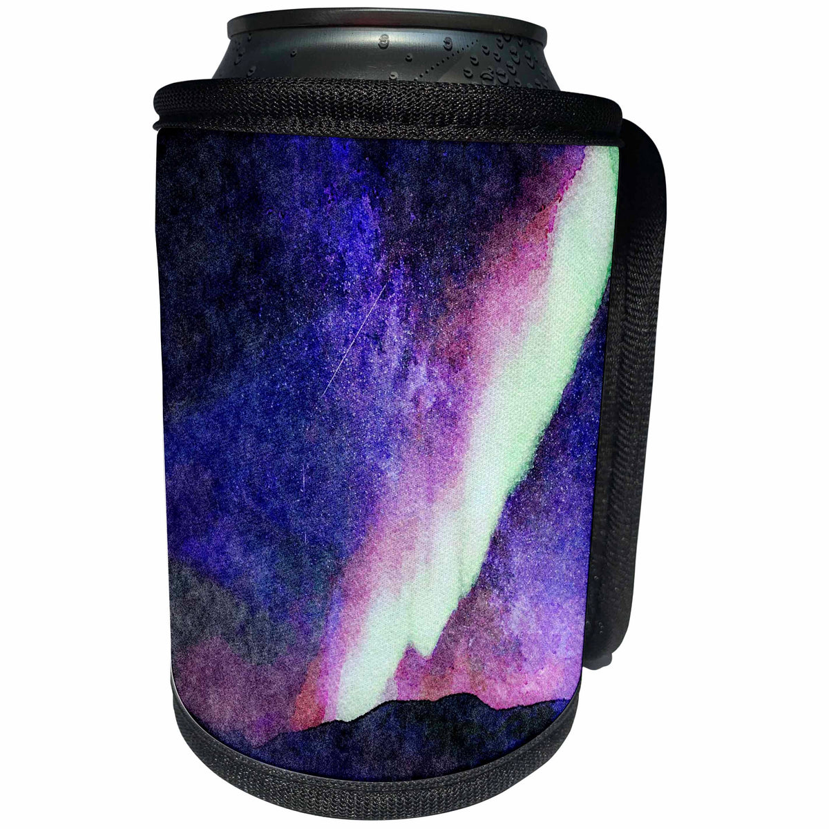 3dRose Auroa Borealis Night Sky Image of Watercolor Painting - Can Cooler Bottle Wrap (cc-377329)