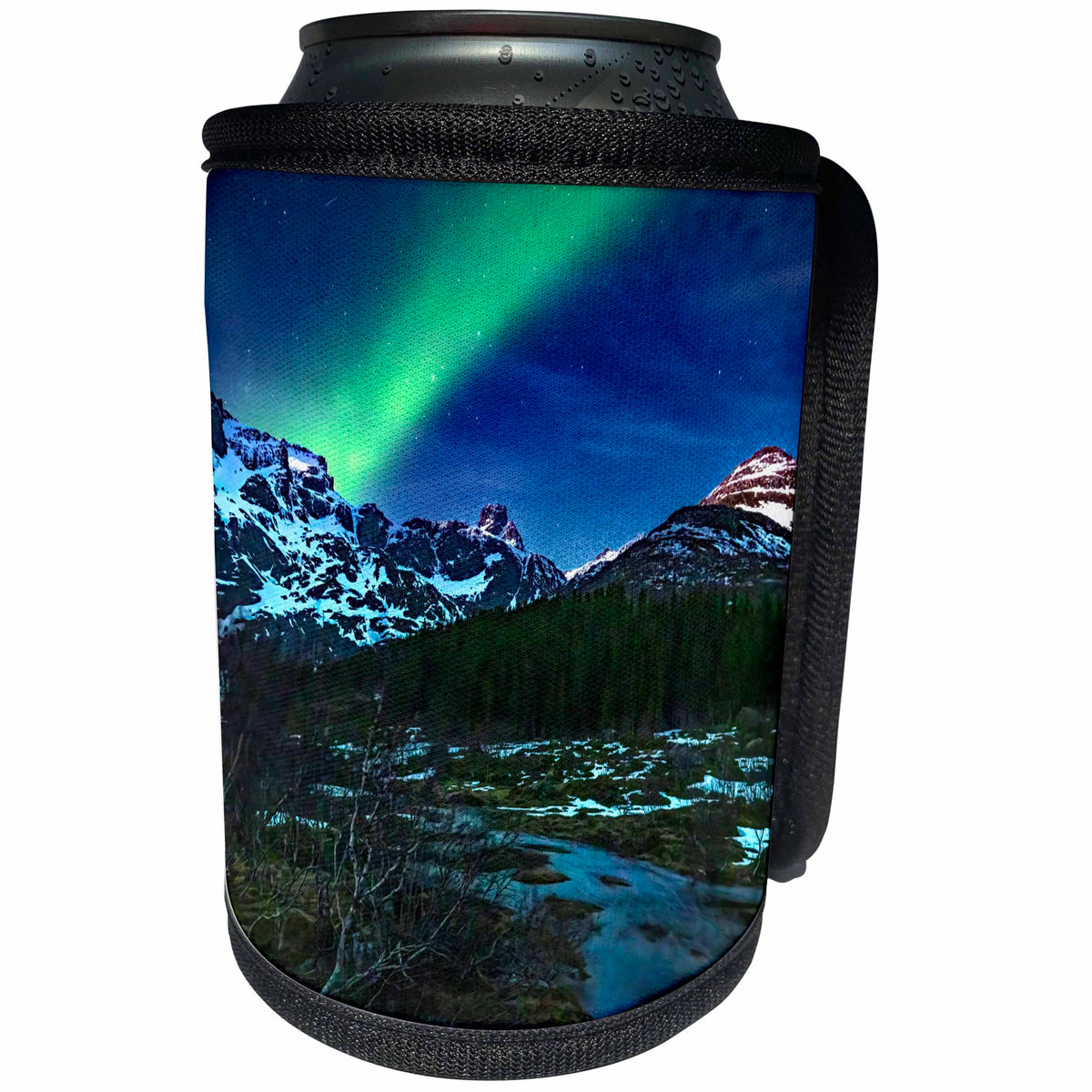 3dRose Norway, Lofoten Islands. Aurora Borealis above the road... - Can Cooler Bottle Wrap (cc-380444) | Can Cooler Bottle Wrap | Wiccan Center