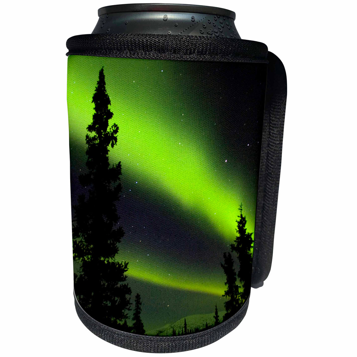 3dRose Danita Delimont - Northern Lights - Alaska, Hot Springs Aurora Borealis, Northern Lights - US02 SZU0000 - Sherry Zurey - Can Cooler Bottle Wrap (cc_87748)