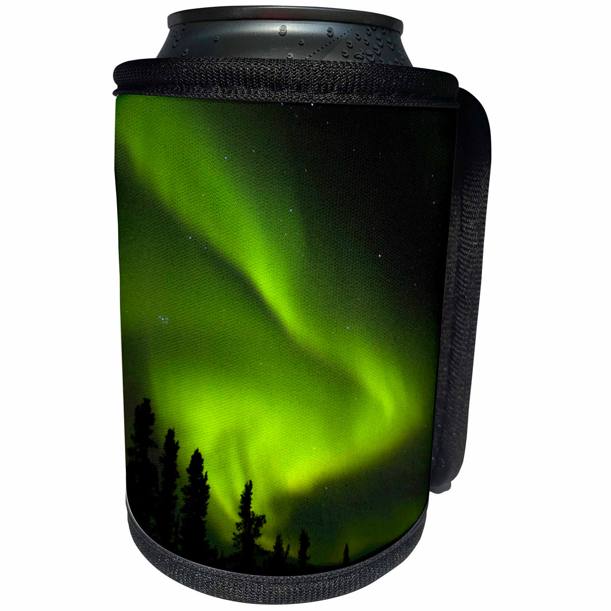 3dRose Danita Delimont - Northern Lights - Alaska, Hot Springs Aurora Borealis, Northern Lights - US02 SZU0001 - Sherry Zurey - Can Cooler Bottle Wrap (cc_87749)