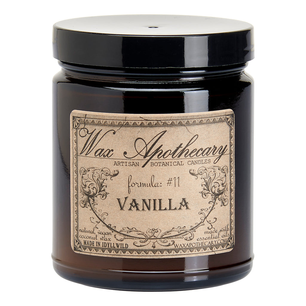 6 oz Botanical Candle in Amber Glass Jar - Vanilla