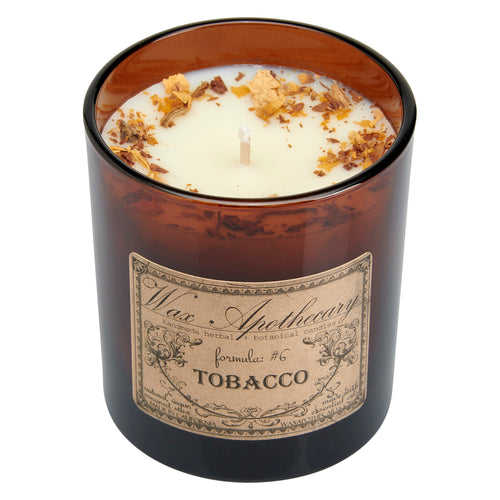 9 oz Tobacco Artisan Amber Glass Candle | Candle | Wiccan Center