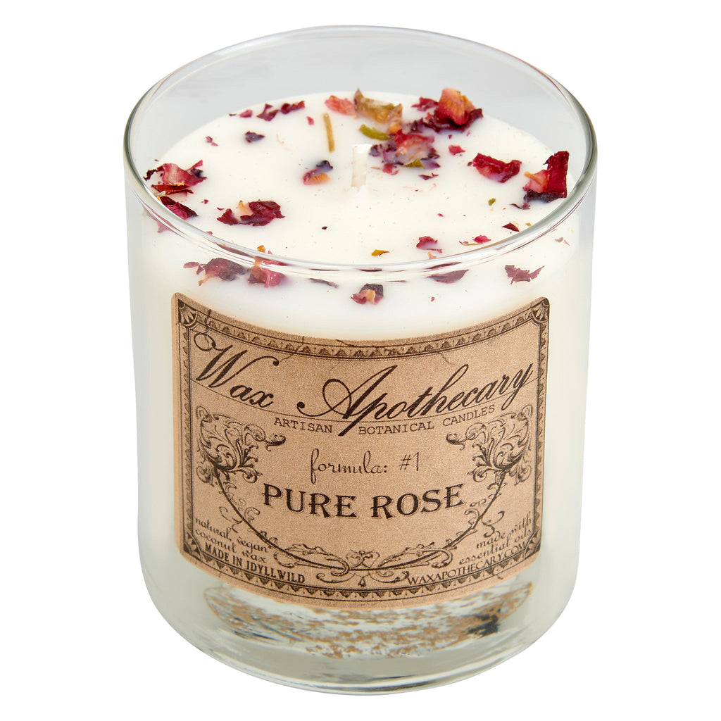 Pure Rose 7 oz Botanical Candle in Scotch Glass