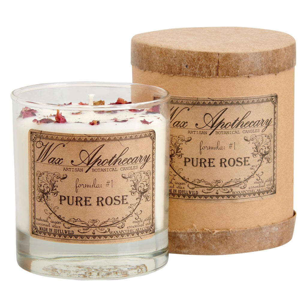 Pure Rose 7 oz Botanical Candle in Scotch Glass