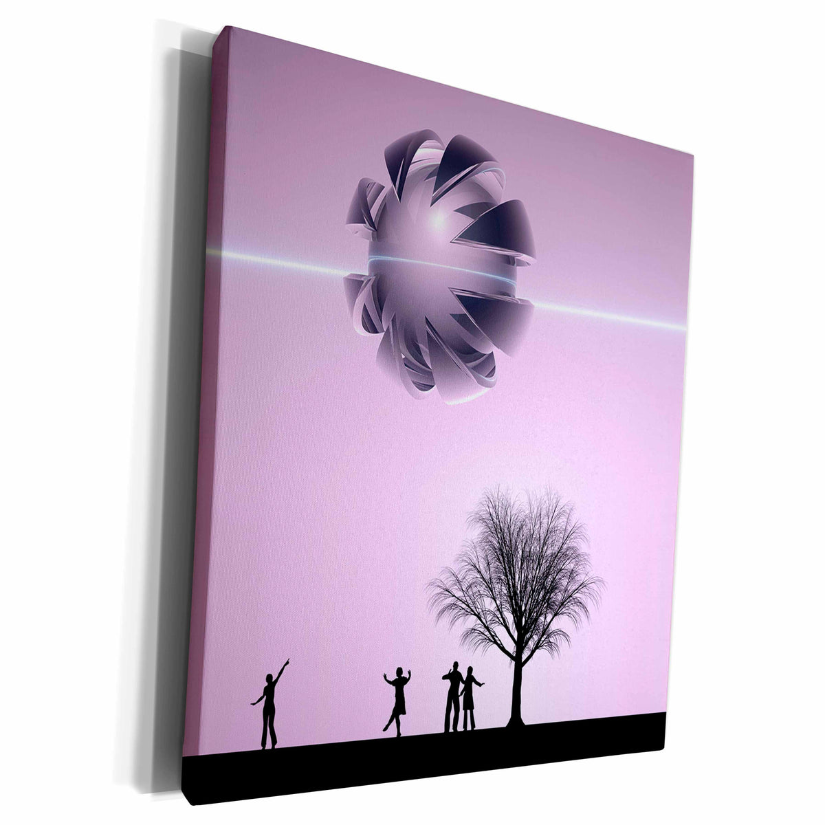 3dRose UFO Sighting residents of Earth excite in their vision... - Museum Grade Canvas Wrap (cw_19213)