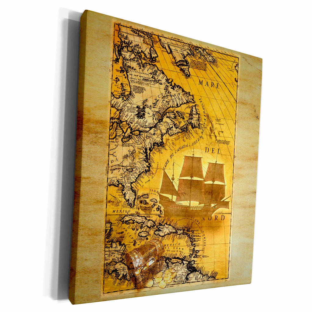 3dRose Boehm Graphics Illustration - Treasure Map - Museum Grade Canvas Wrap (cw_20905) | Museum Grade Canvas Wrap | Wiccan Center