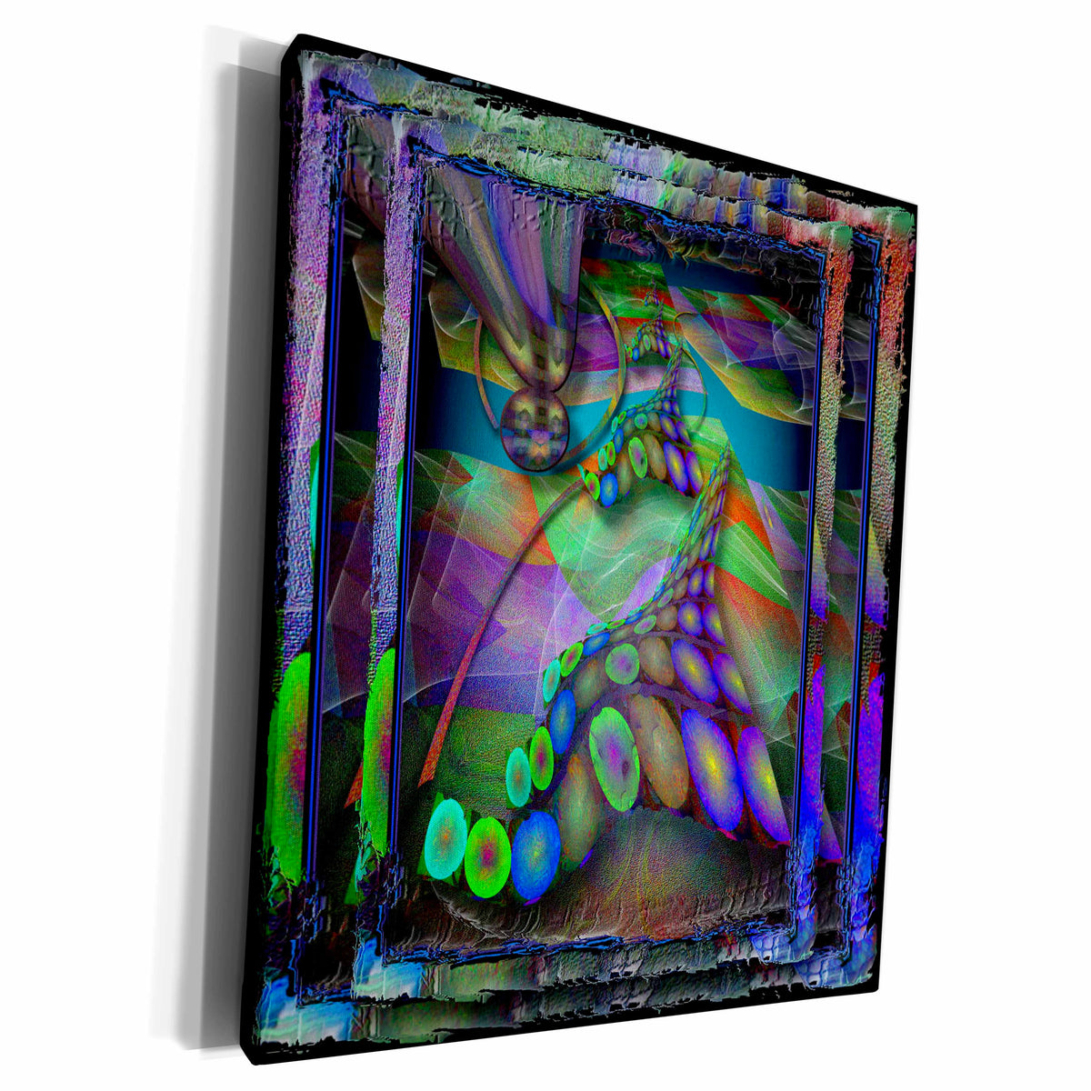 3dRose ANGELS AND UFOS abstract art angels ufo fantasy... - Museum Grade Canvas Wrap (cw_22332)
