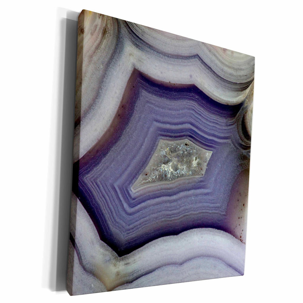3dRose Banded Agate, Quartzsite, Purple and White - Museum Grade Canvas Wrap (cw_229590)