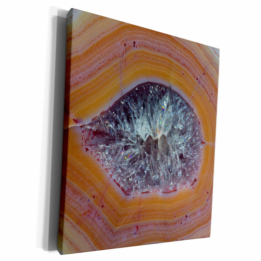 3dRose Banded Agate, Quartzsite, Orange - Museum Grade Canvas Wrap (cw_229591)
