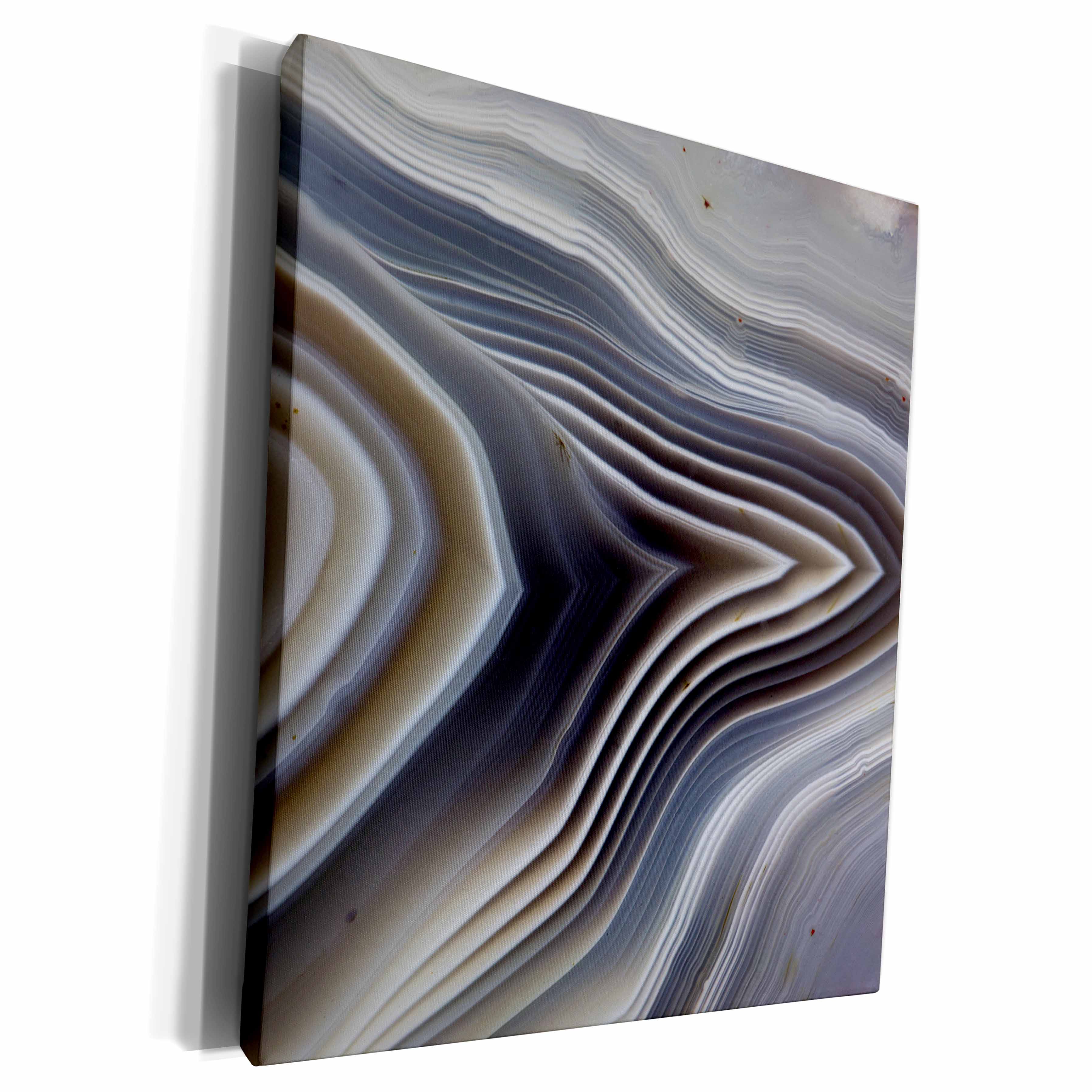 3dRose Botswana Banded Agate, Quartzsite, gray - Museum Grade Canvas Wrap (cw_229596)