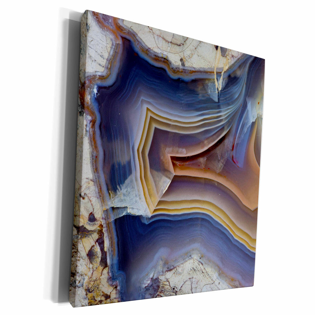 3dRose Banded Agate, Quartzsite, blue - Museum Grade Canvas Wrap (cw_229599)
