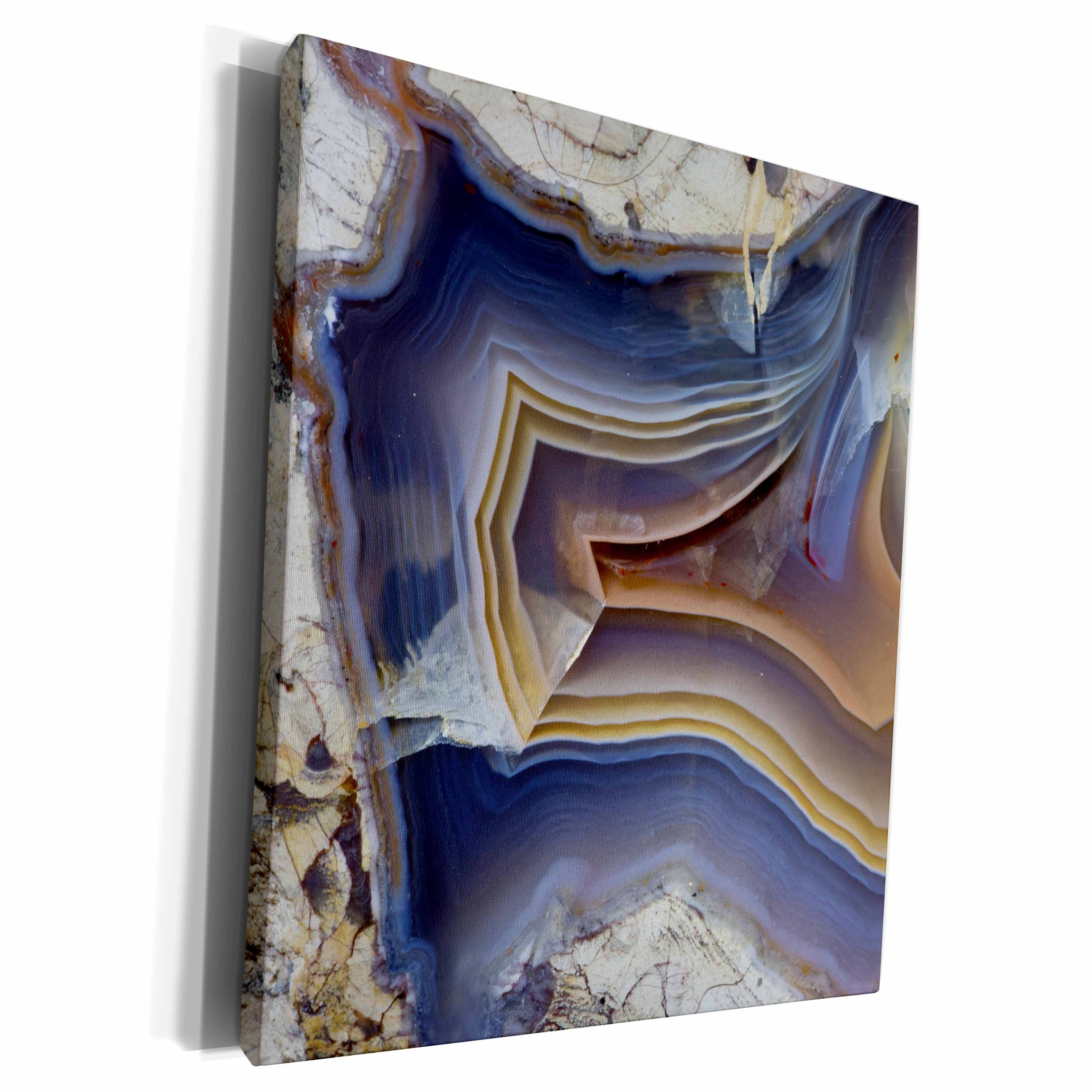 3dRose Banded Agate, Quartzsite, blue - Museum Grade Canvas Wrap (cw_229599)