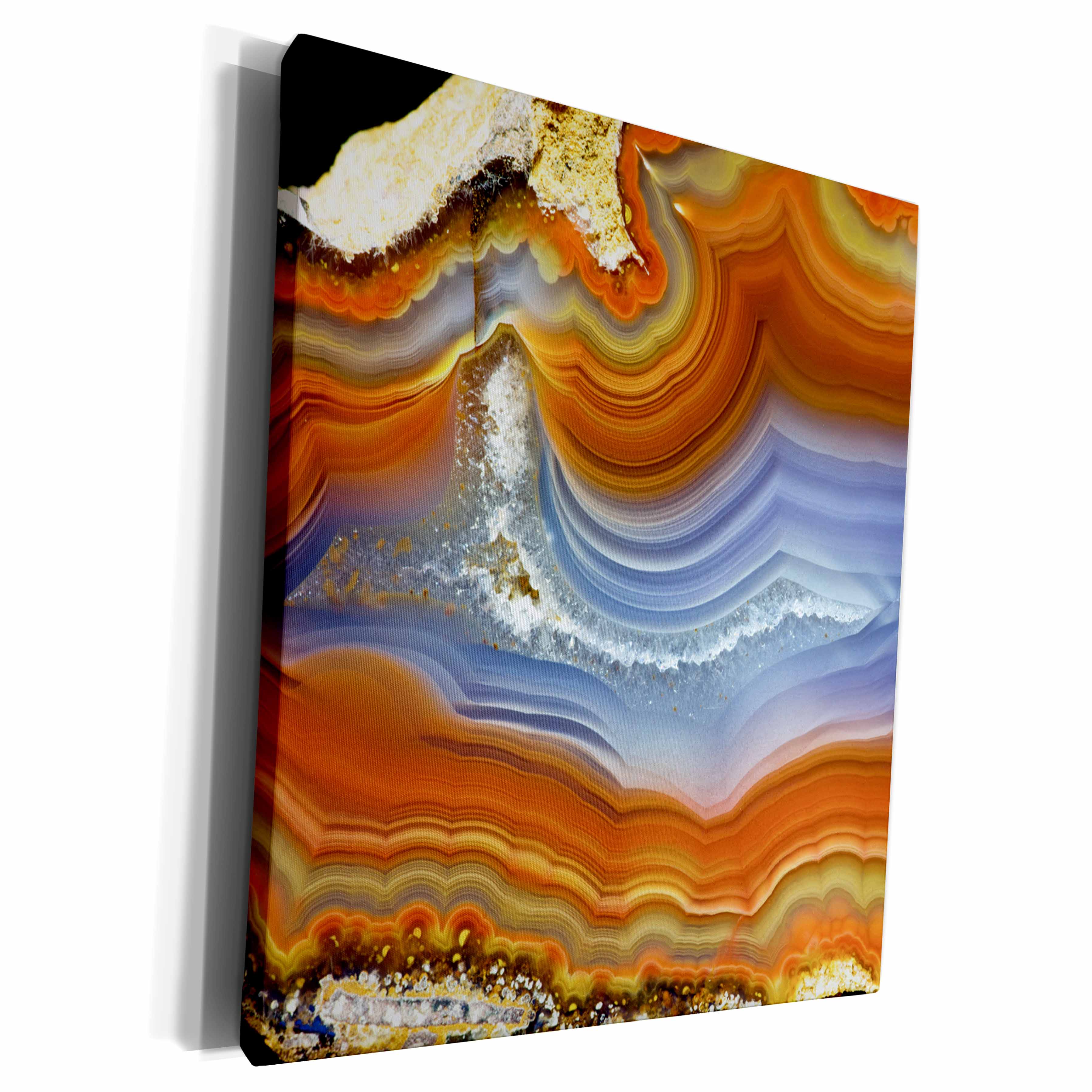 3dRose Banded Agate, Quartzsite, orange and blue - Museum Grade Canvas Wrap (cw_229600)