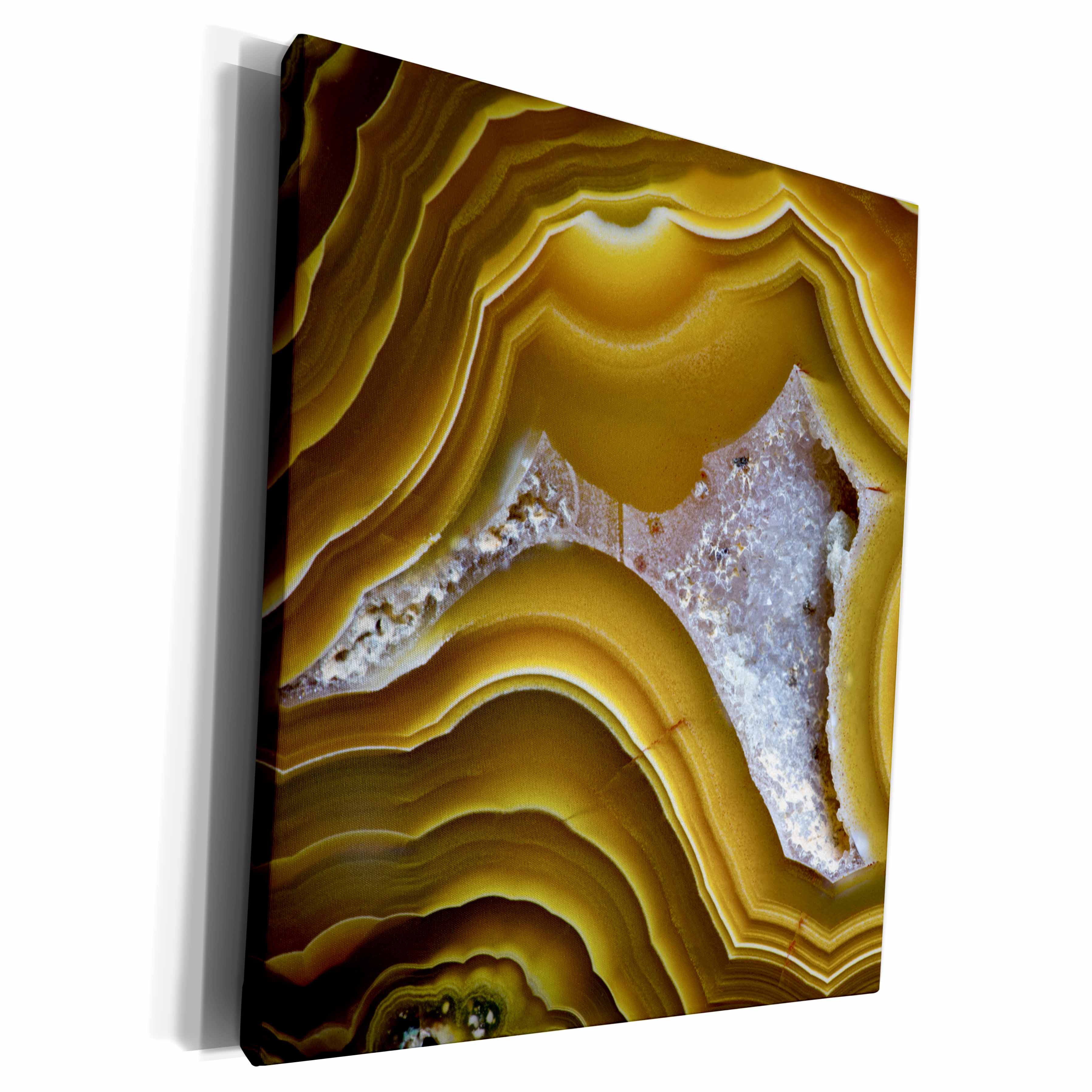 3dRose Yellow Banded Agate, Quartzsite - Museum Grade Canvas Wrap (cw_229602)
