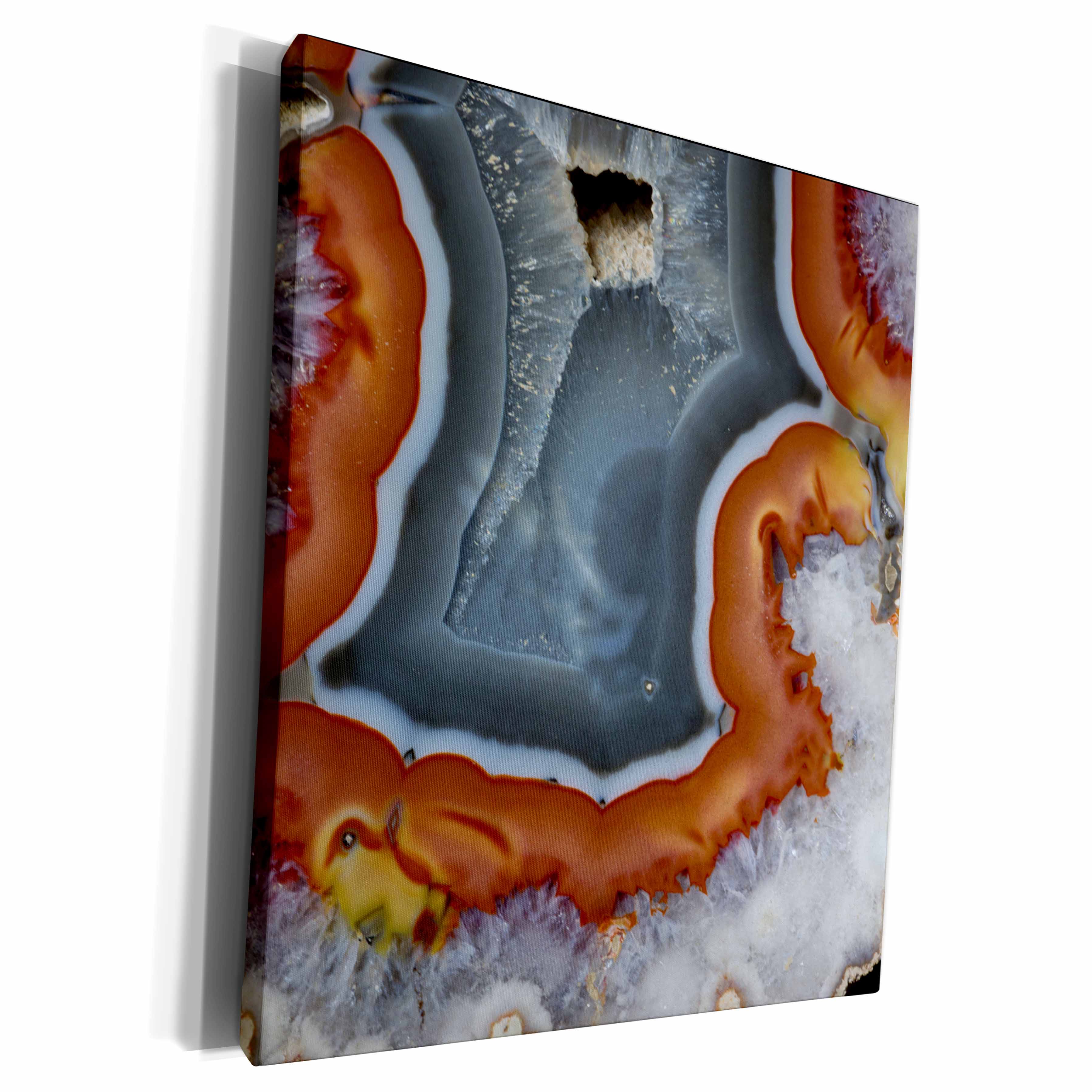 3dRose Macro, Banded Agate, Quartzsite, rust color - Museum Grade Canvas Wrap (cw_229617)