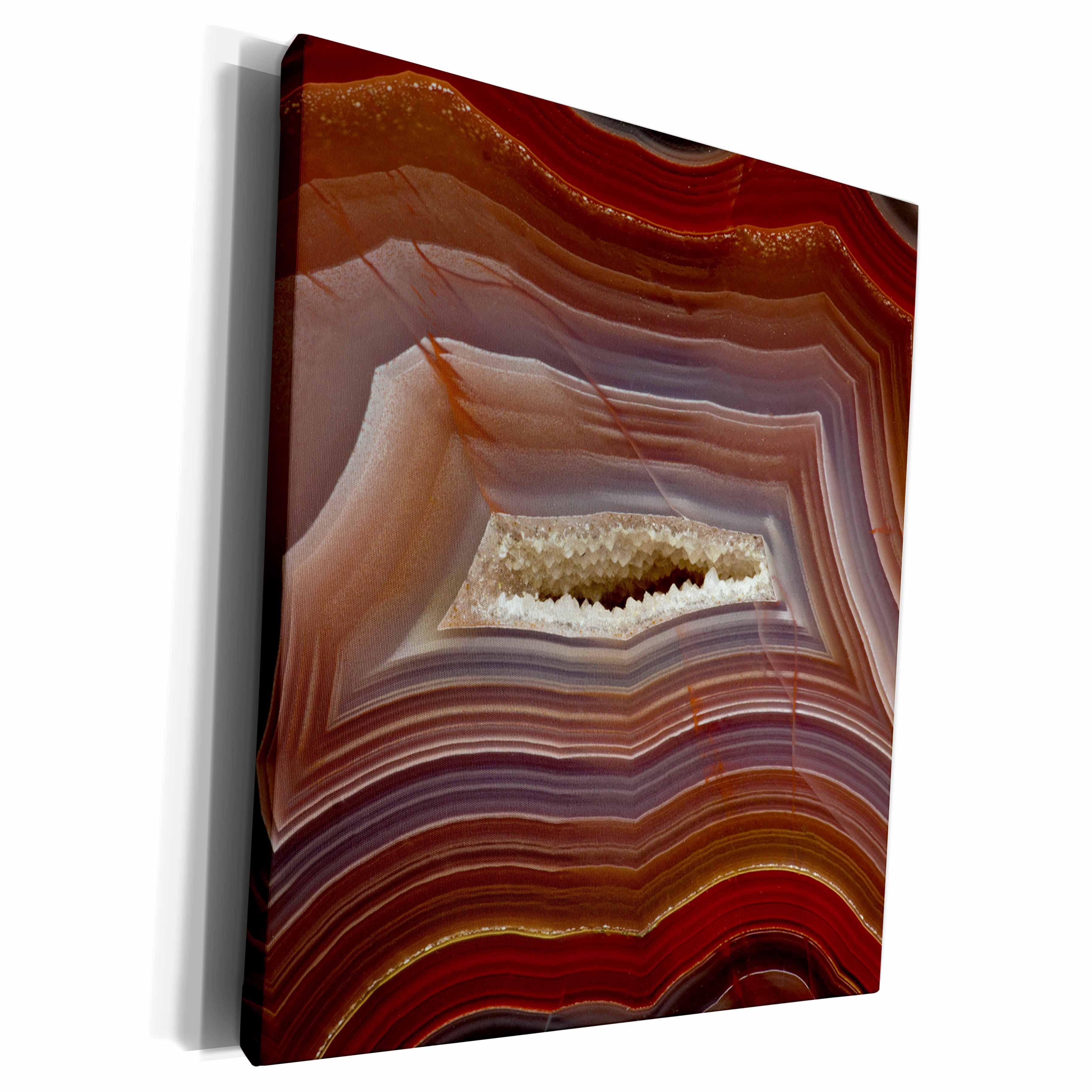 3dRose Close up, Banded Agate, Quartzsite, rust color - Museum Grade Canvas Wrap (cw_229619)