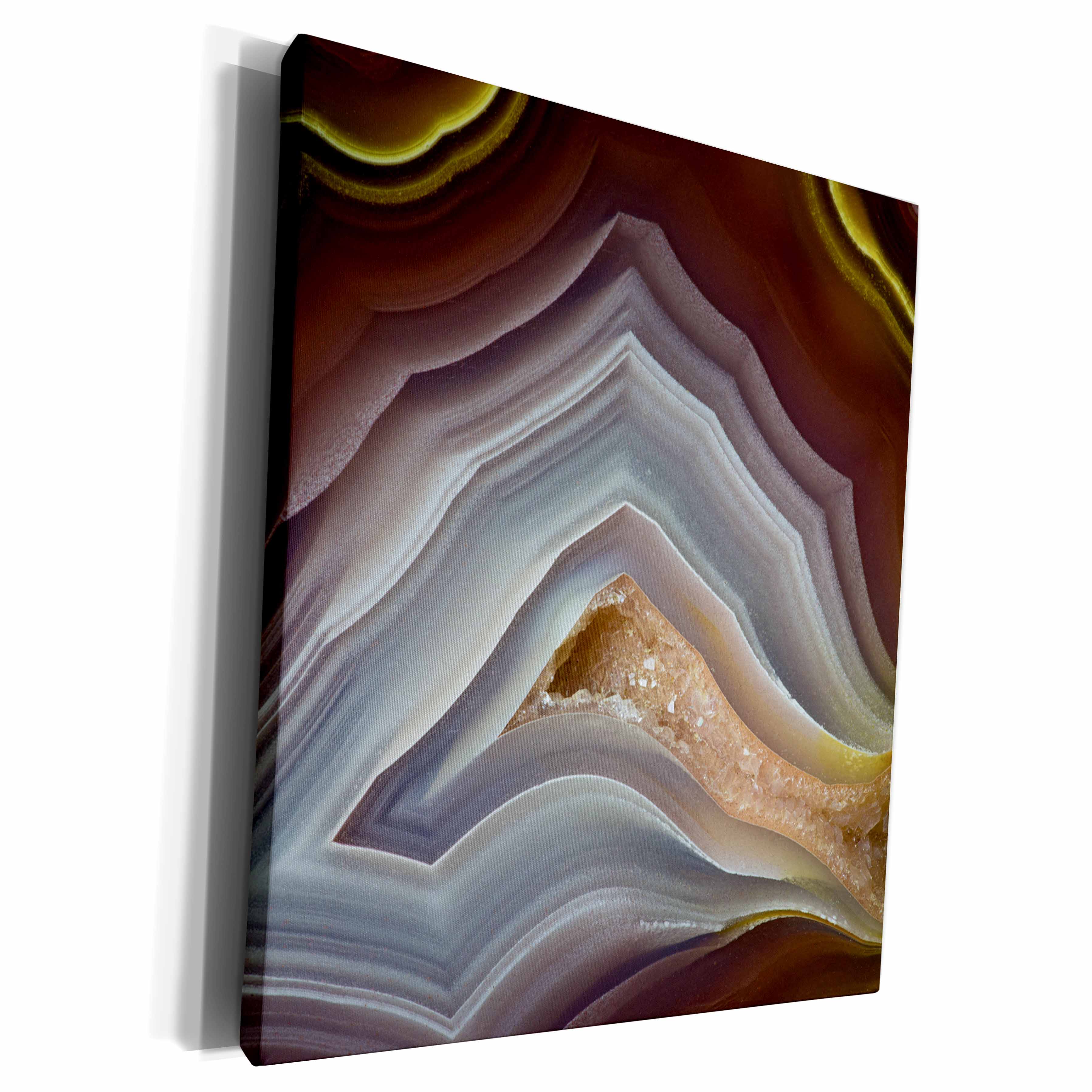 3dRose Banded Agate, Quartzsite, gray and purple - Museum Grade Canvas Wrap (cw_229620)
