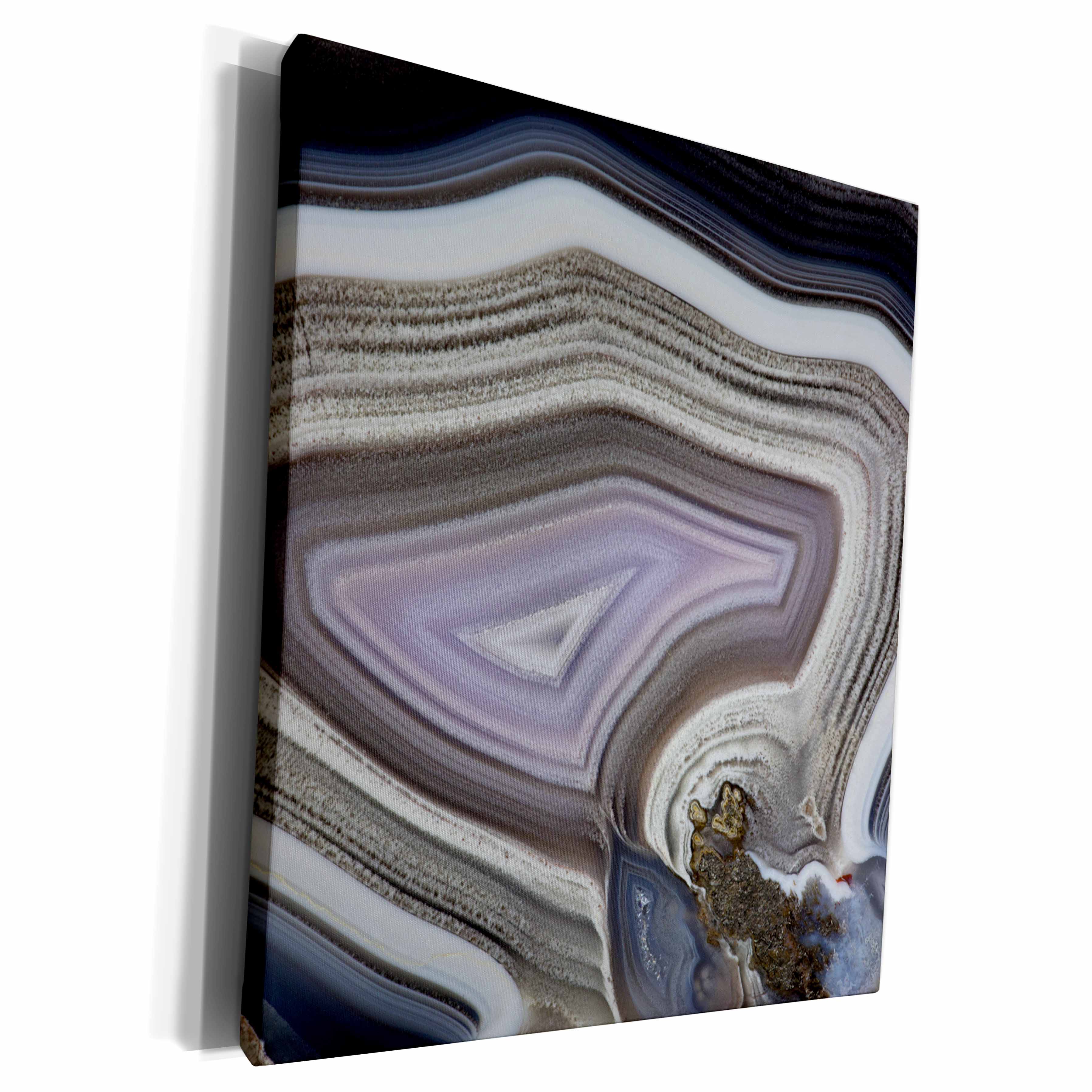 3dRose Banded Agate, Quartzsite, gray - Museum Grade Canvas Wrap (cw_229621)