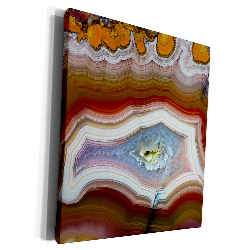 3dRose Banded Agate, Quartzsite, blue center - Museum Grade Canvas Wrap (cw_229622)