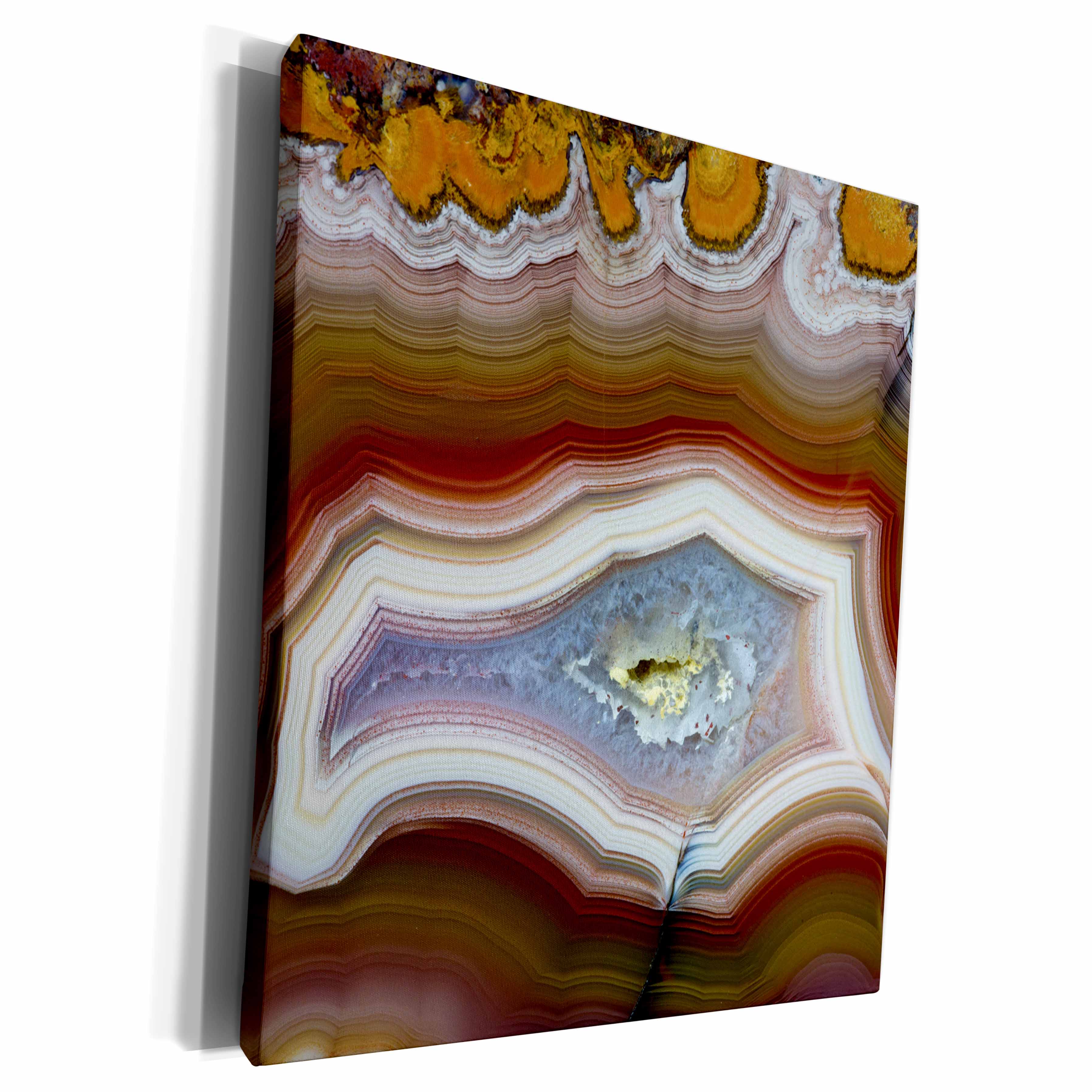 3dRose Banded Agate, Quartzsite, blue center - Museum Grade Canvas Wrap (cw_229622)