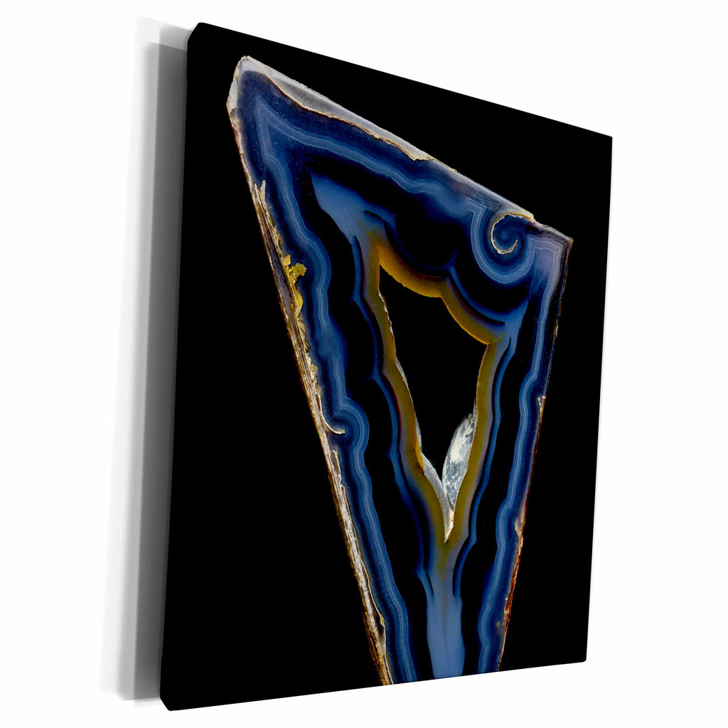 3dRose Geometric Brazilian Agate, Quartzsite, Dark Blue - Museum Grade Canvas Wrap (cw_229627)