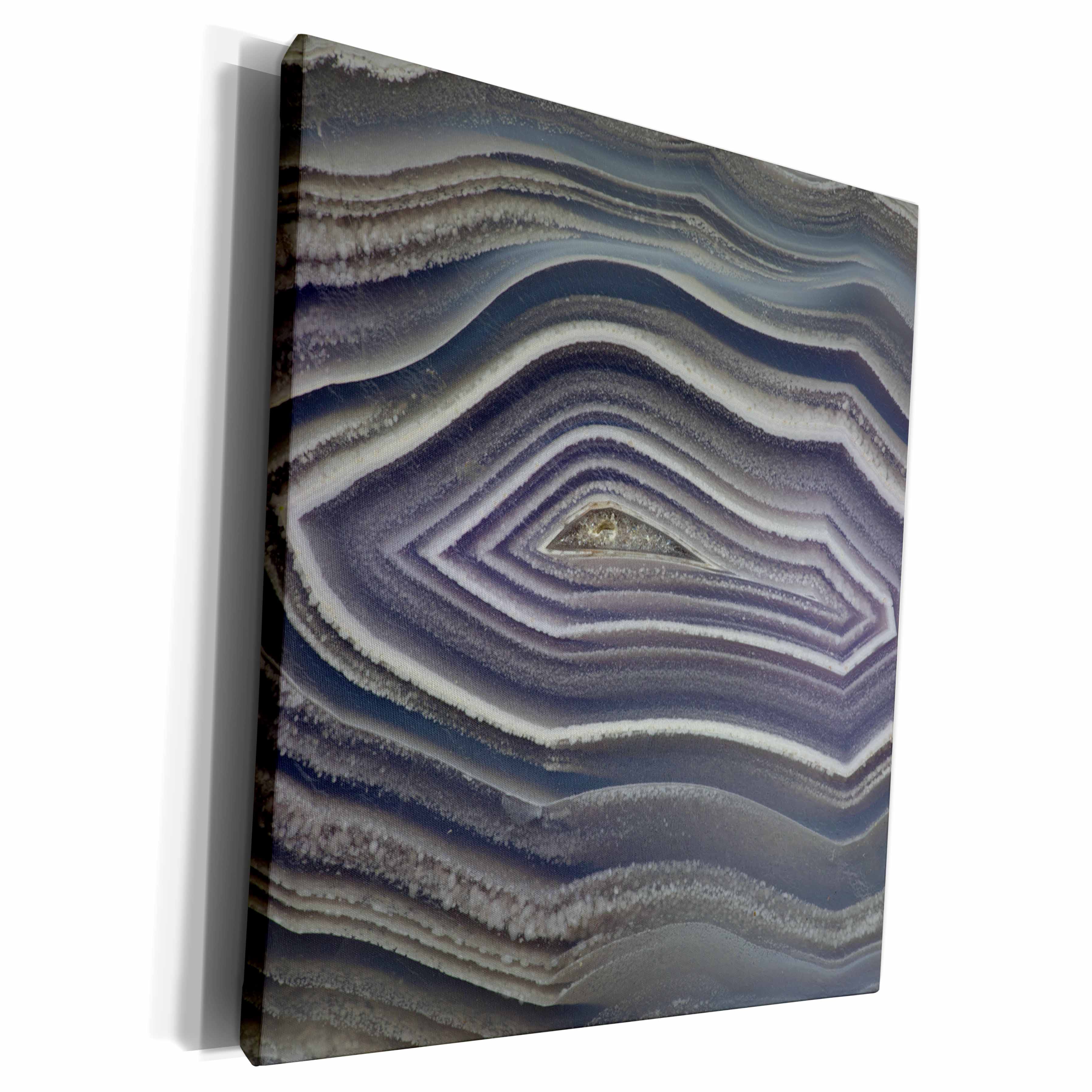 3dRose Gray, Banded Agate, Quartzsite - Museum Grade Canvas Wrap (cw_229637)