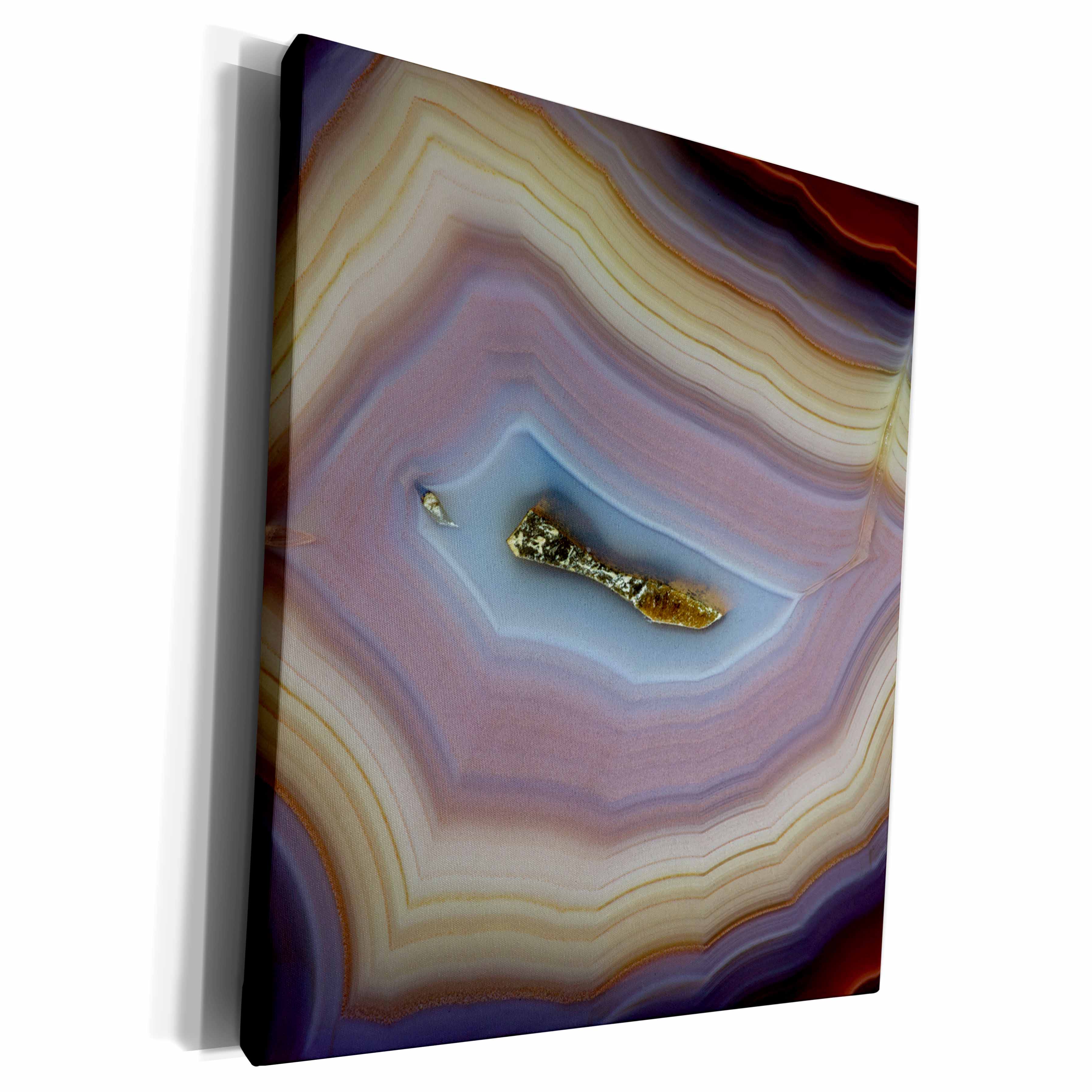 3dRose Banded Agate, purple, Quartzsite, macro - Museum Grade Canvas Wrap (cw_229646)