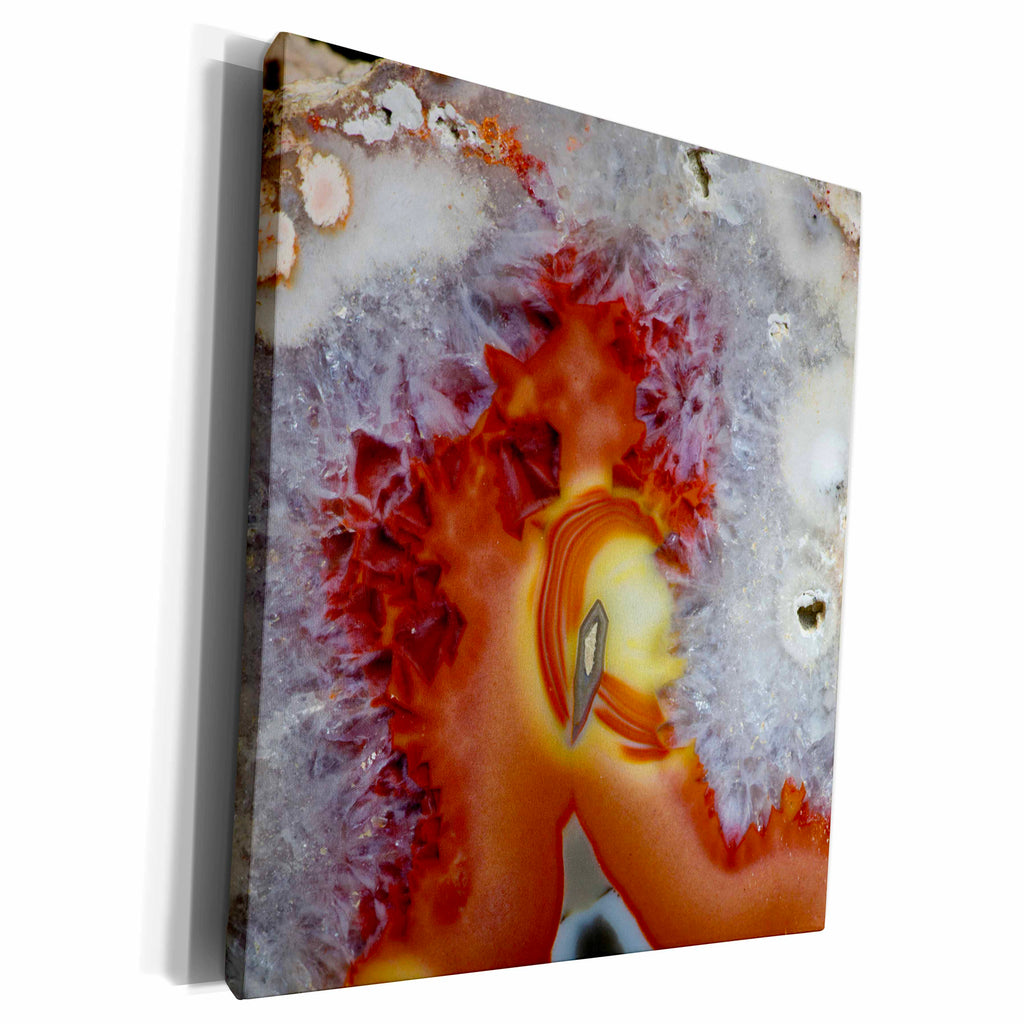 3dRose Orange, Banded Agate, Quartzsite - Museum Grade Canvas Wrap (cw_229651)