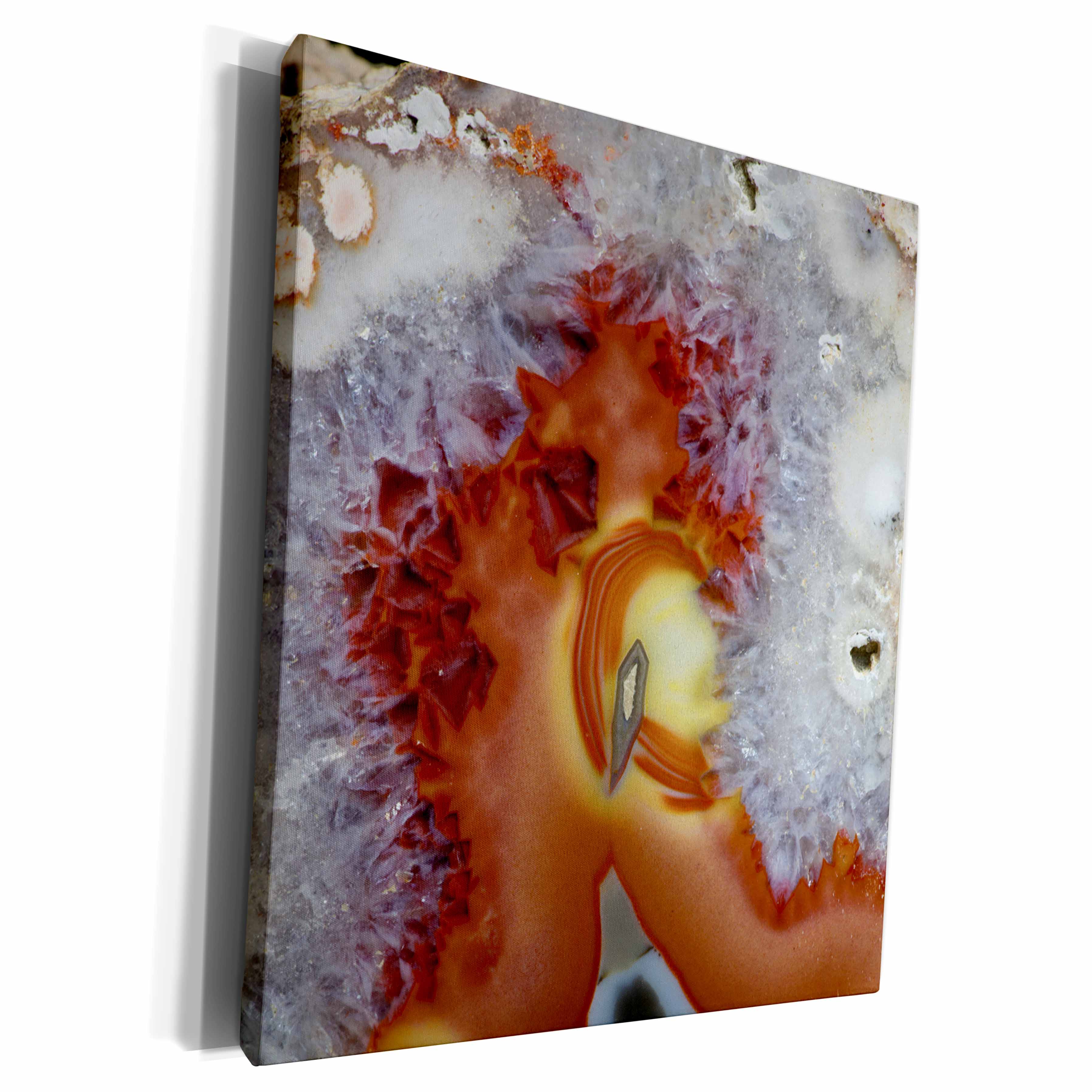 3dRose Orange, Banded Agate, Quartzsite - Museum Grade Canvas Wrap (cw_229651)