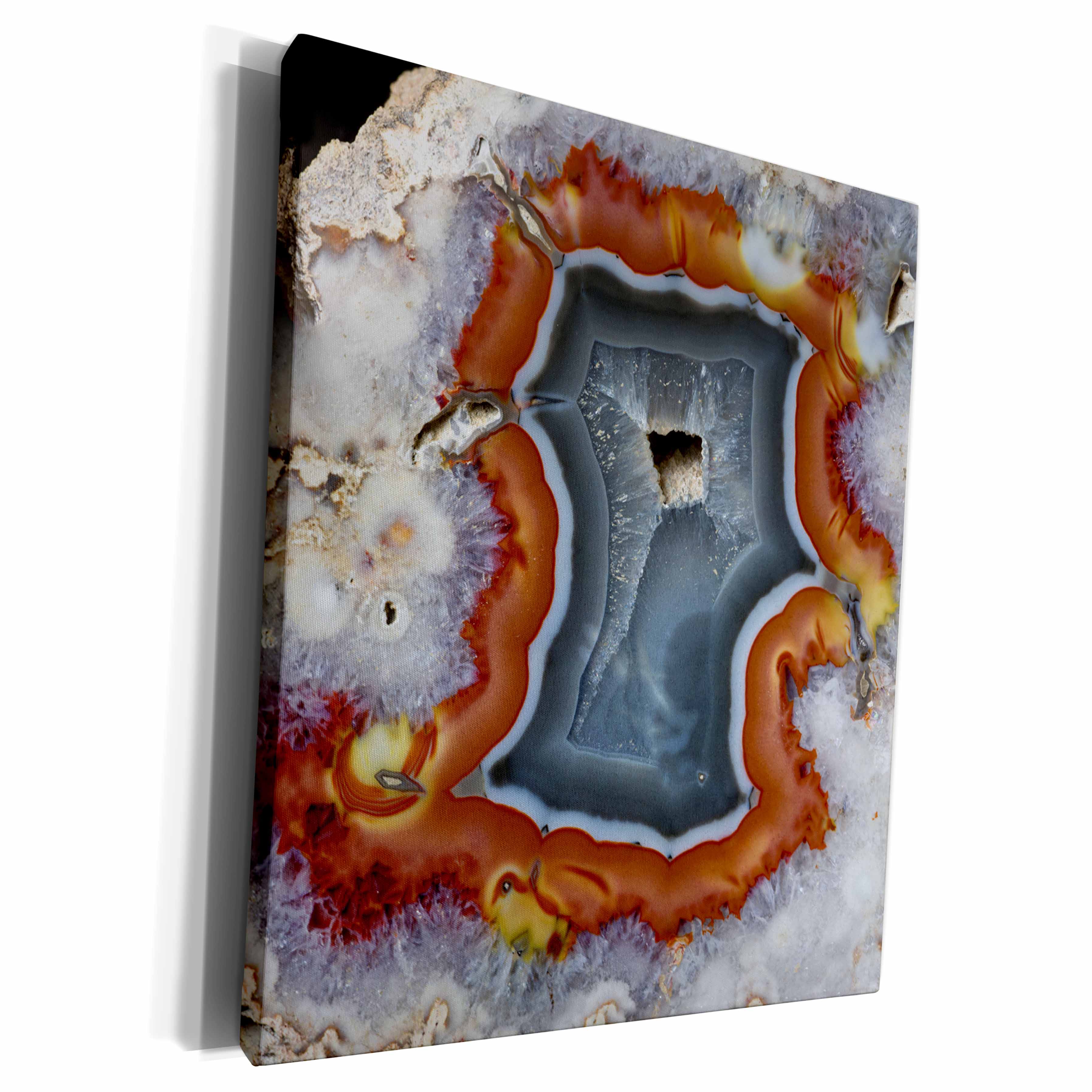 3dRose Quartzsite, Banded Agate, Orange and Gray - Museum Grade Canvas Wrap (cw_229655)