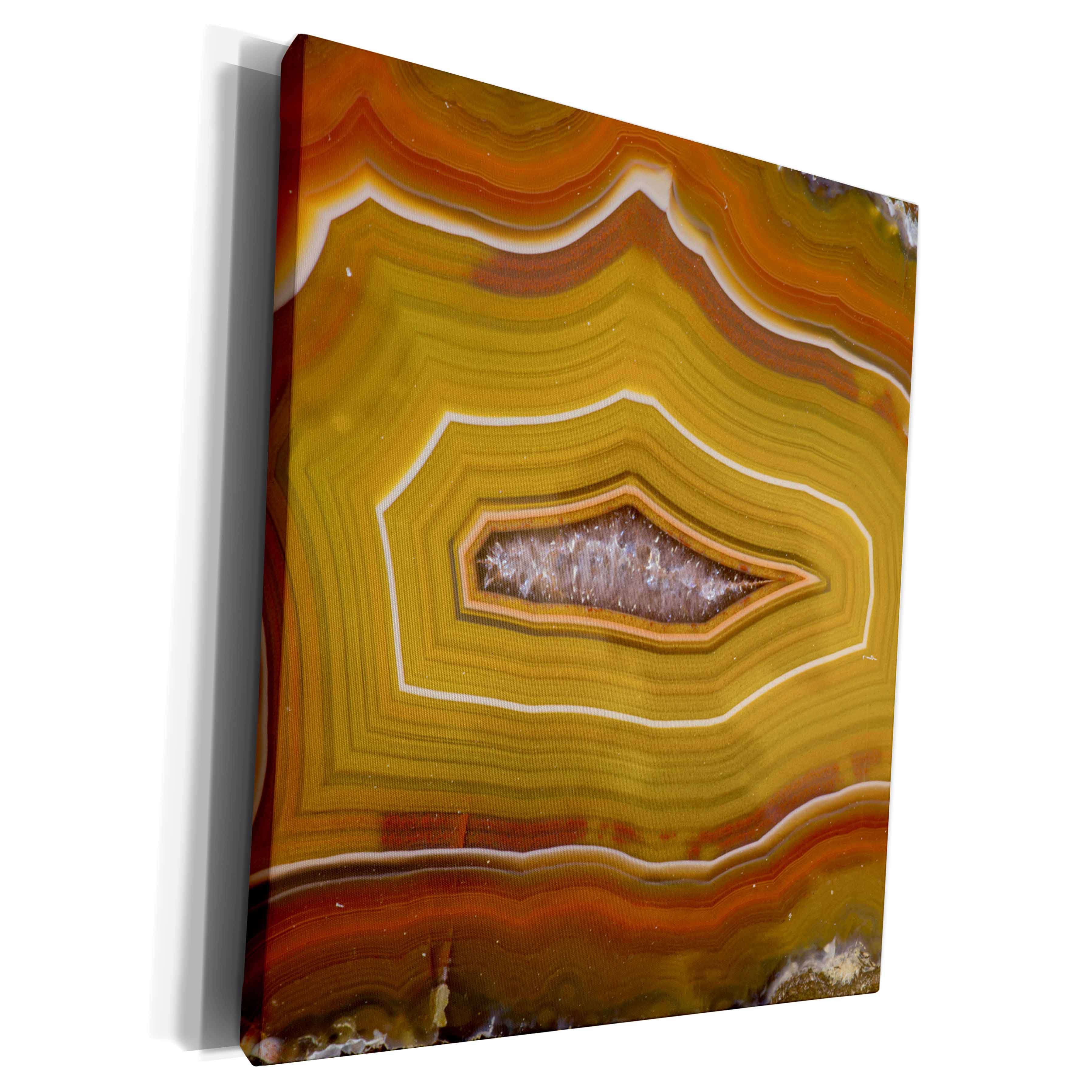 3dRose Macro of Quartzsite, Banded Agate, Orange - Museum Grade Canvas Wrap (cw_229657)