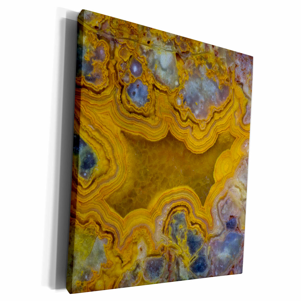 3dRose Mexican Yellow Crazy Lace Agate - Museum Grade Canvas Wrap (cw_231694)