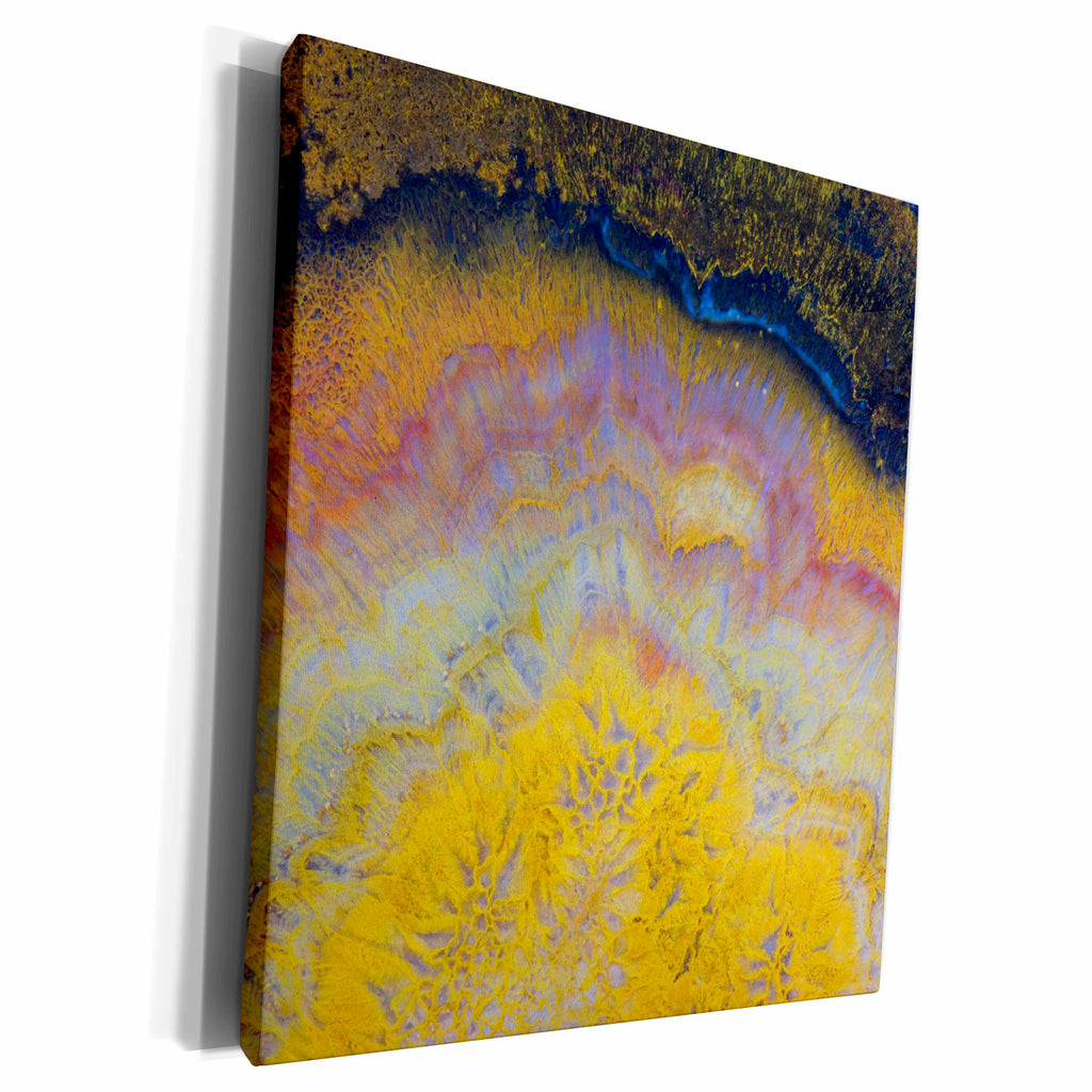 3dRose Agate in colorful design, yellow - Museum Grade Canvas Wrap (cw_231708)