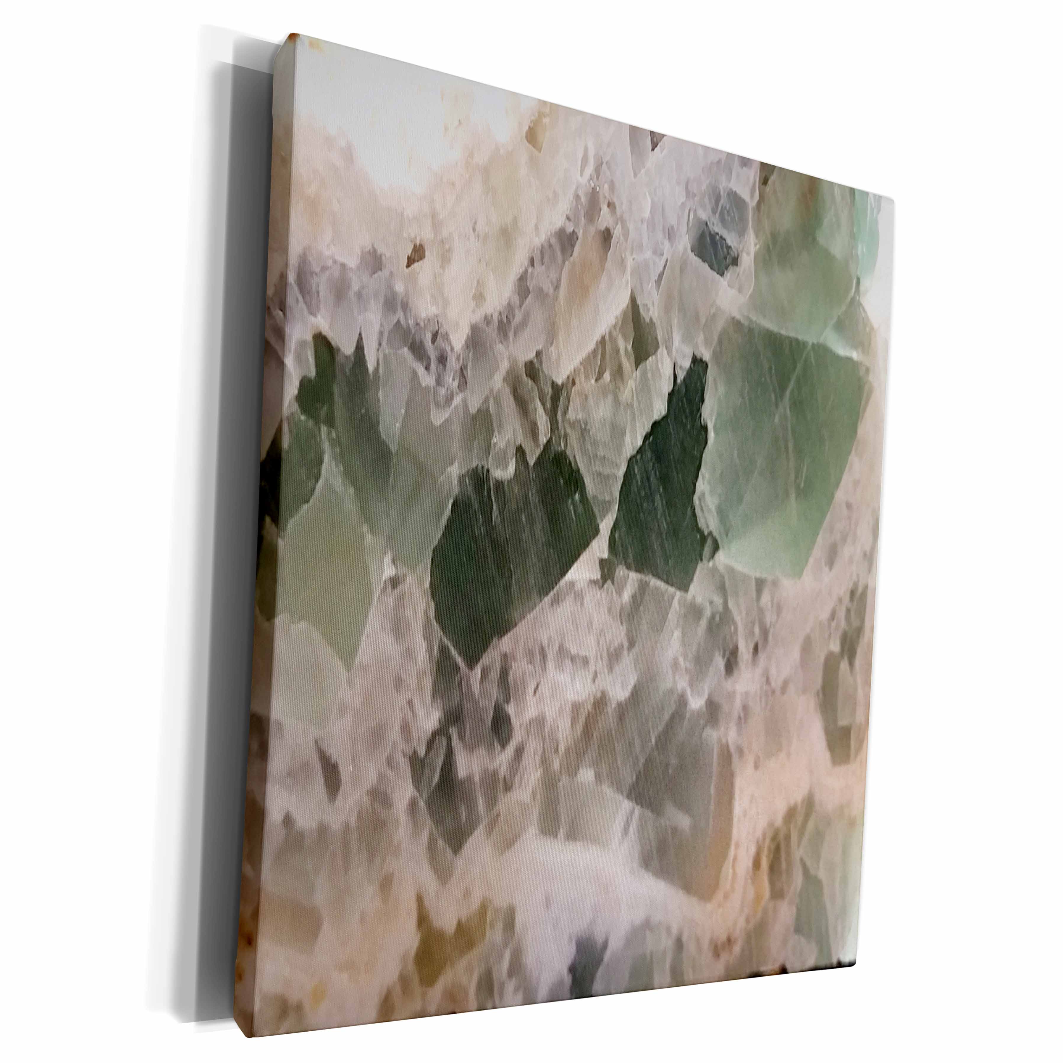 3dRose Image of Close Up Of Green And White Agate - Museum Grade Canvas Wrap (cw_255403)