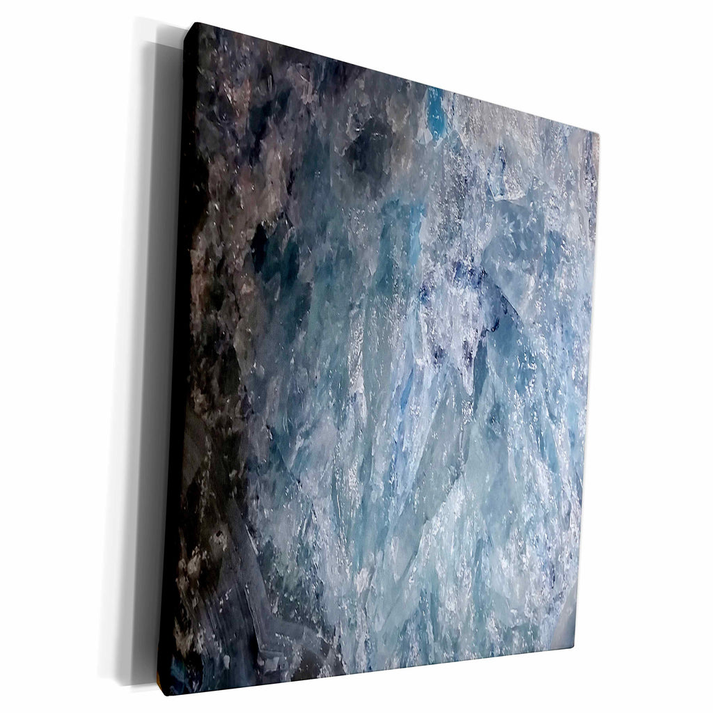 3dRose Agate Abstract - Image of Close Up Of Blue Agate - Museum Grade Canvas Wrap (cw_255405)