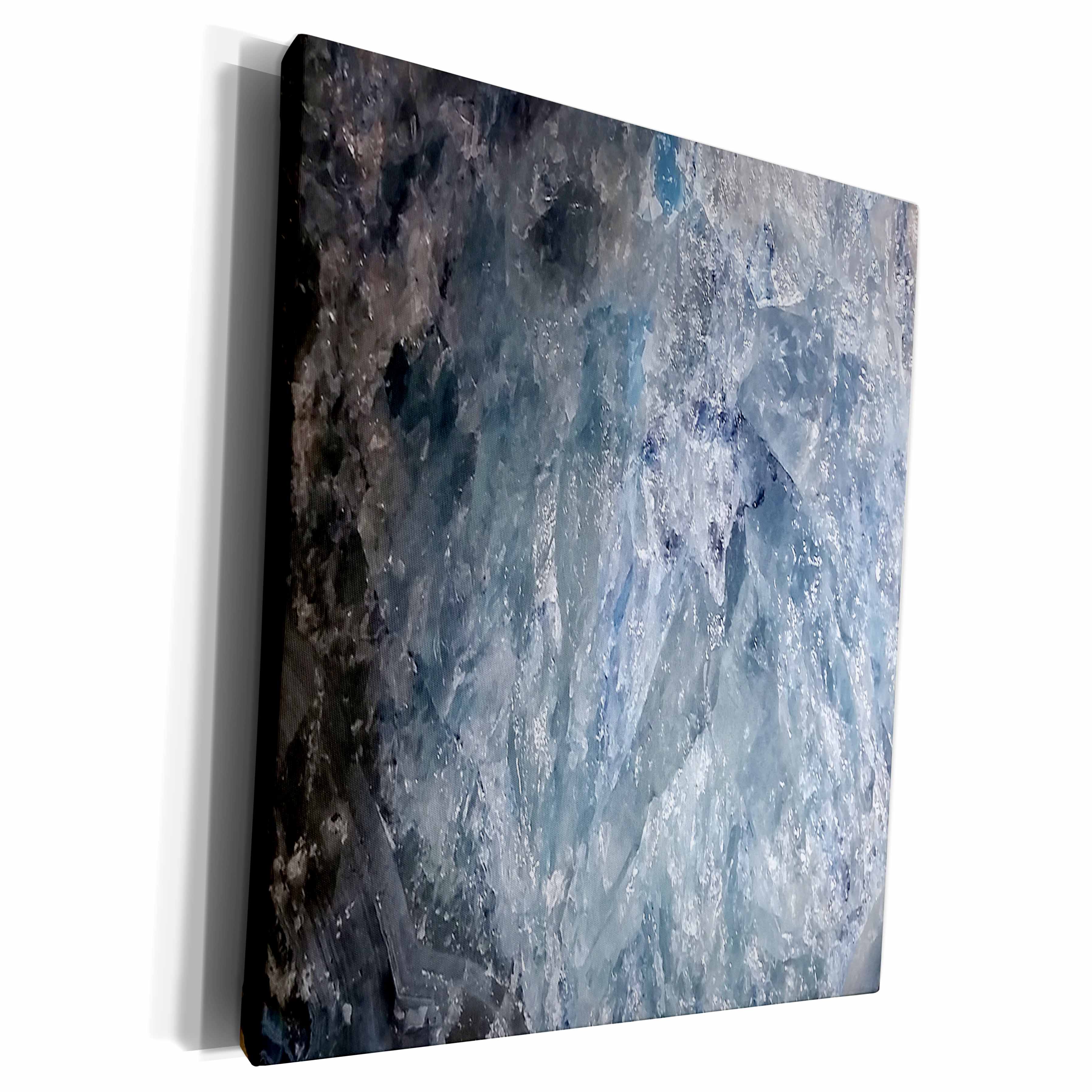 3dRose Agate Abstract - Image of Close Up Of Blue Agate - Museum Grade Canvas Wrap (cw_255405)