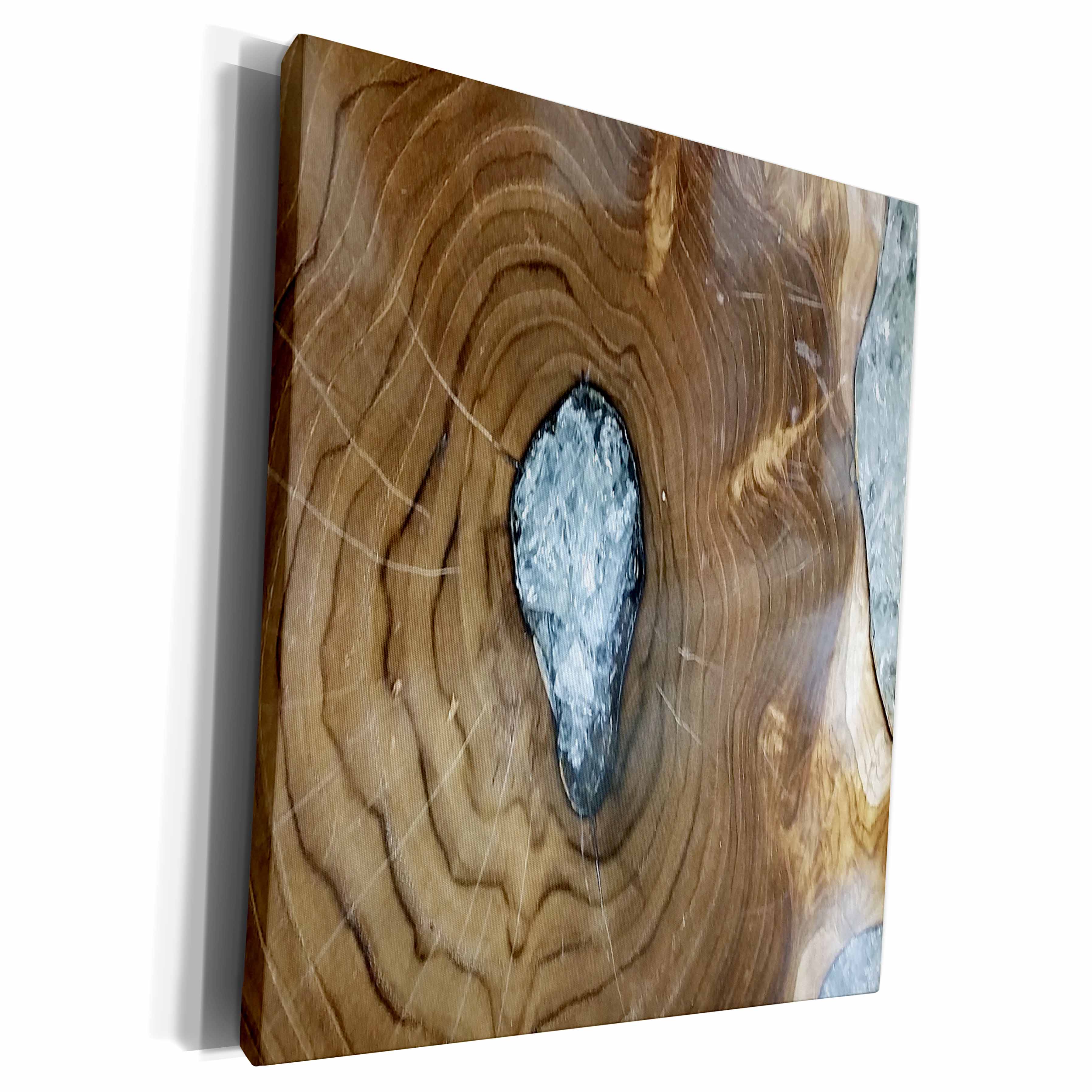 3dRose Image of Close Up Of White And Swirly Brown Agate - Museum Grade Canvas Wrap (cw_255410)