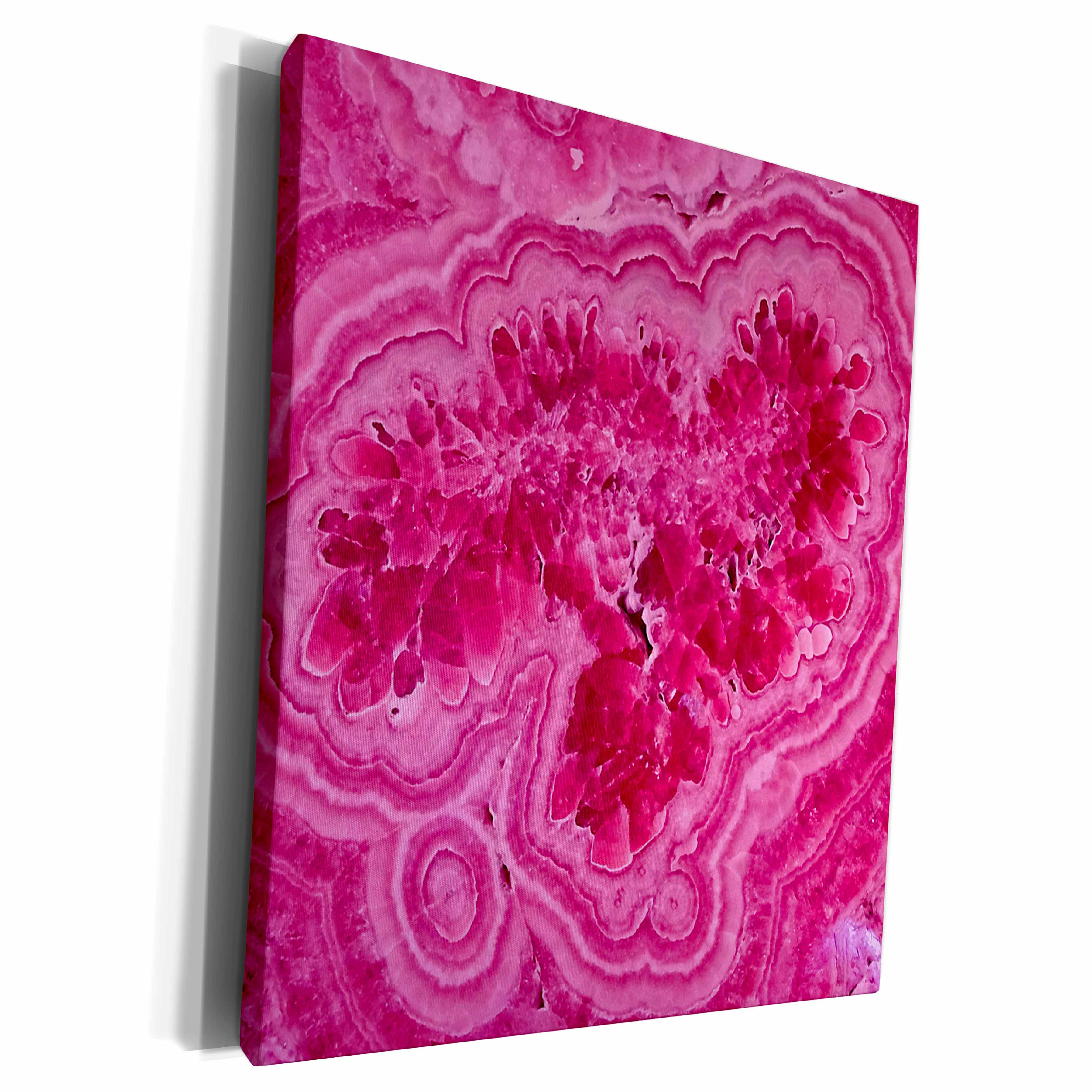 3dRose Luxury Rose Gold Pink Marble Agate Gem Mineral Stone - Museum Grade Canvas Wrap (cw_266904)