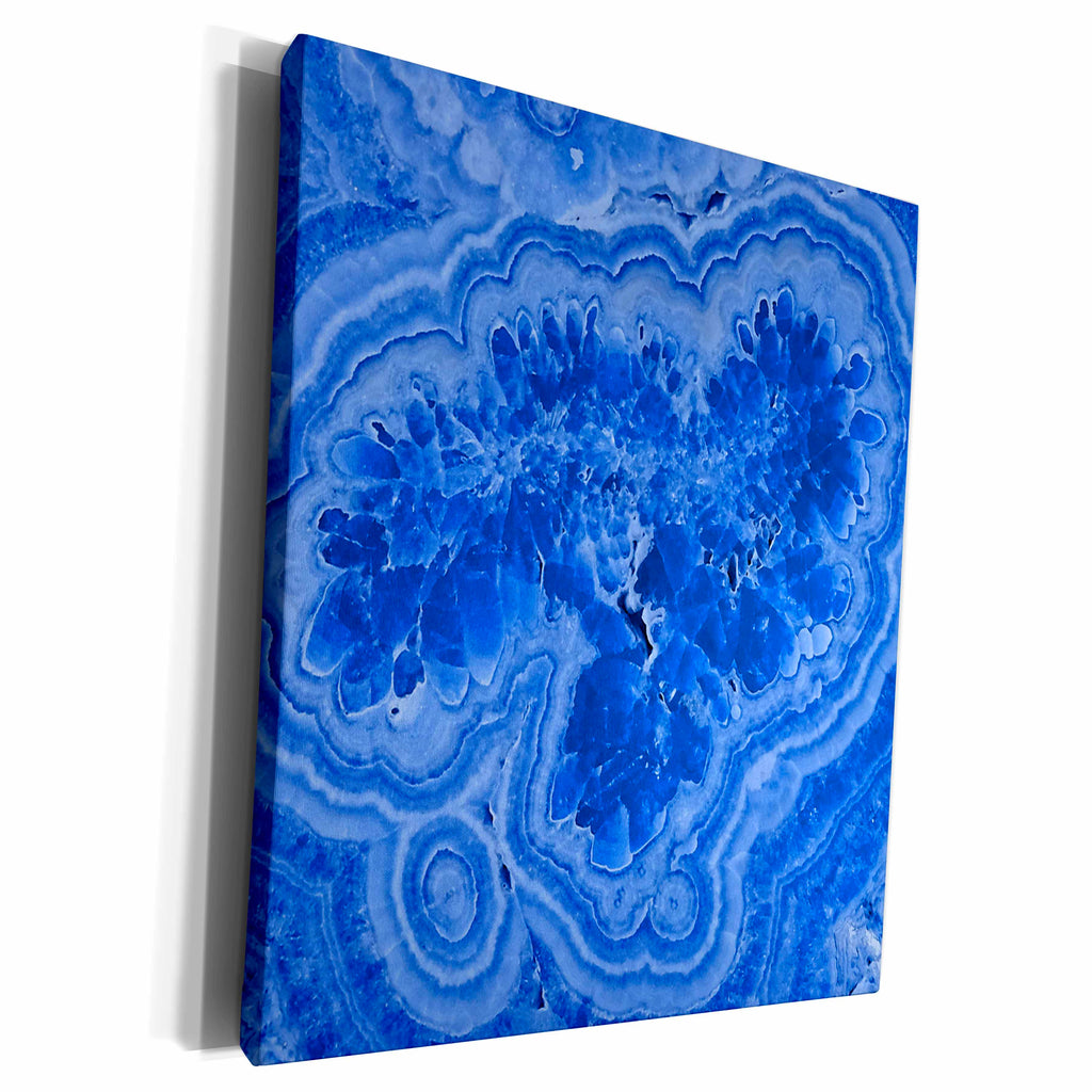 3dRose Luxury Blue Marble Agate Gem Mineral Stone - Museum Grade Canvas Wrap (cw_266905)