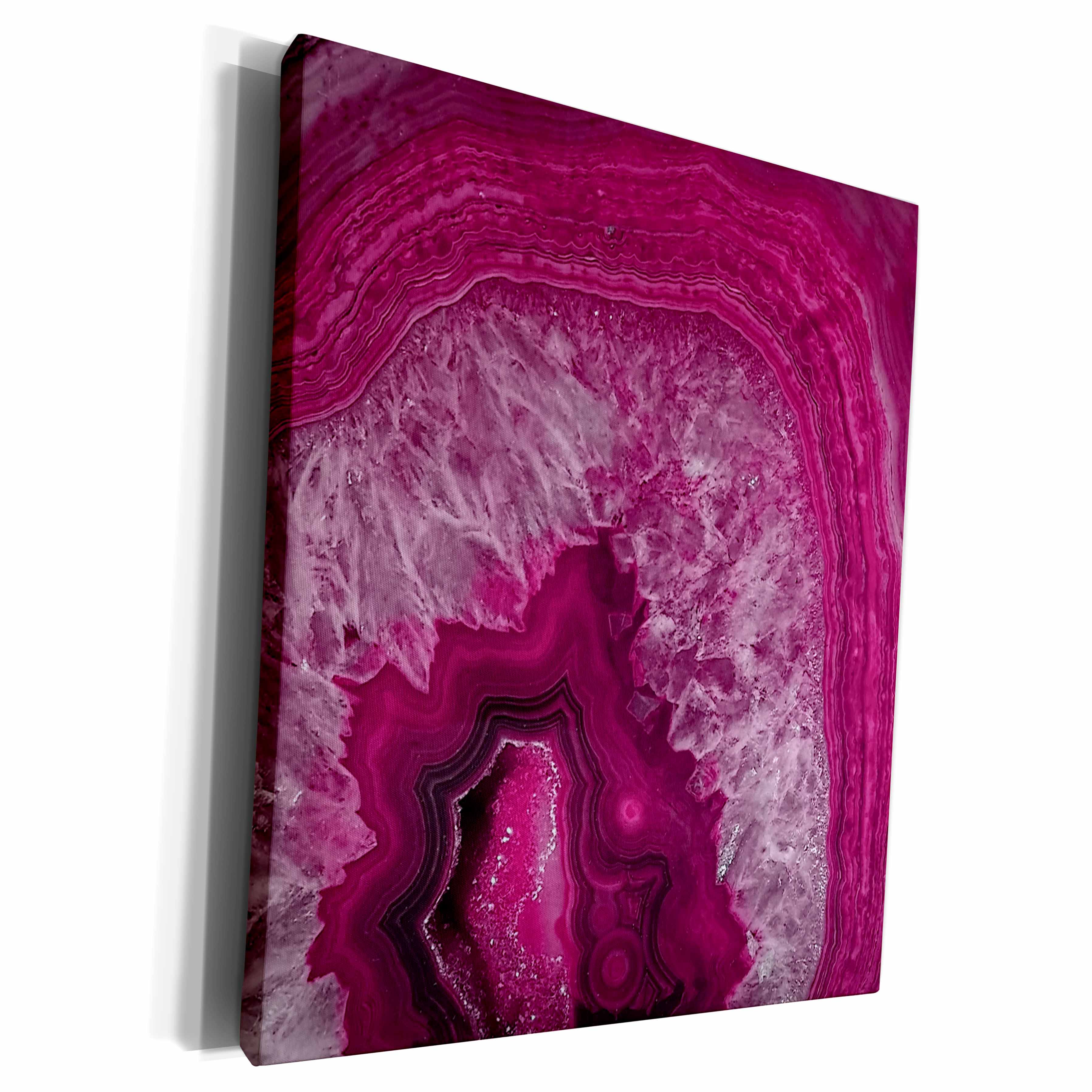 3dRose Luxury Magenta Pink Marble Agate Gem Mineral Stone - Museum Grade Canvas Wrap (cw_266906)