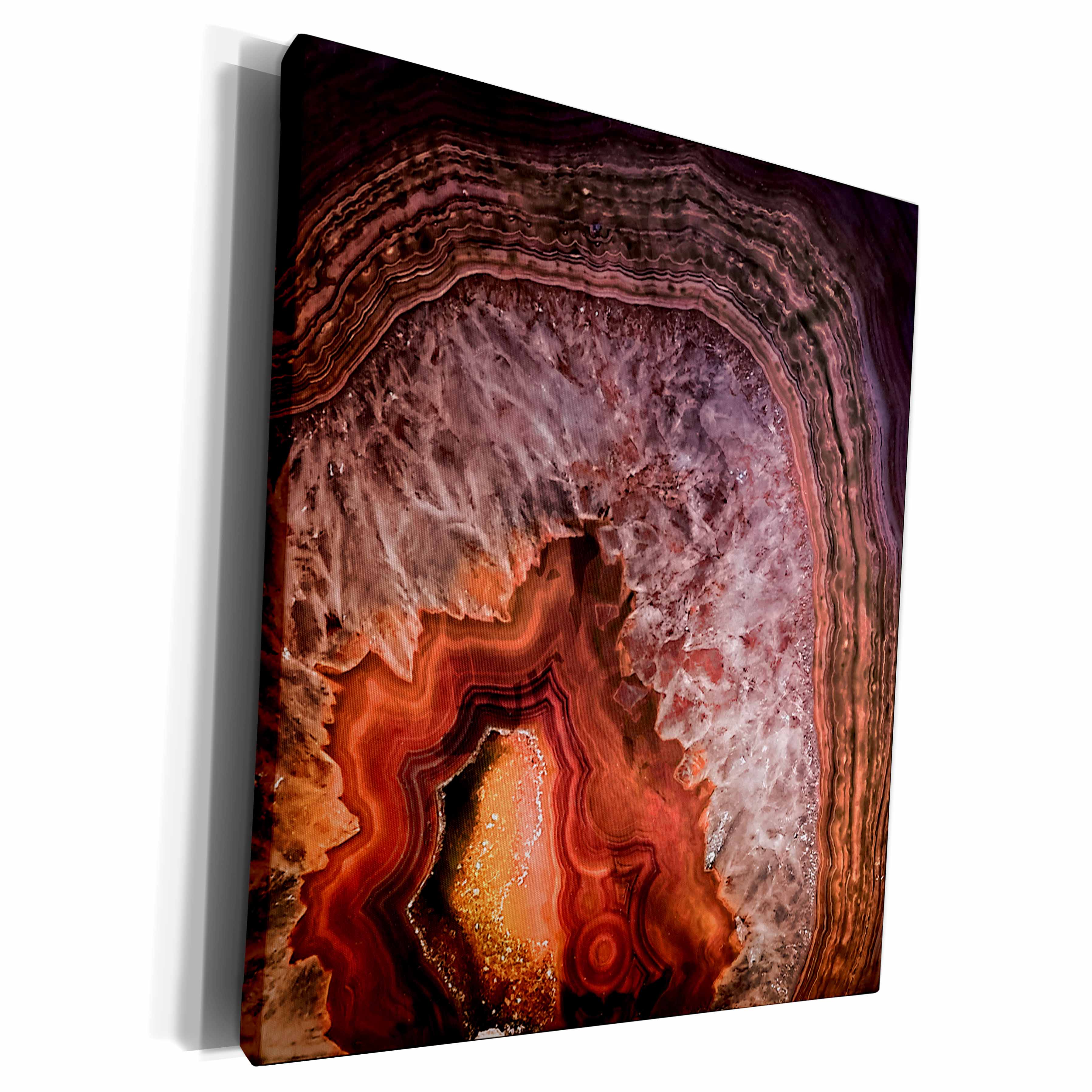 3dRose Image of Luxury Copper Coffee Brown Marble Agate Gem... - Museum Grade Canvas Wrap (cw_274957)