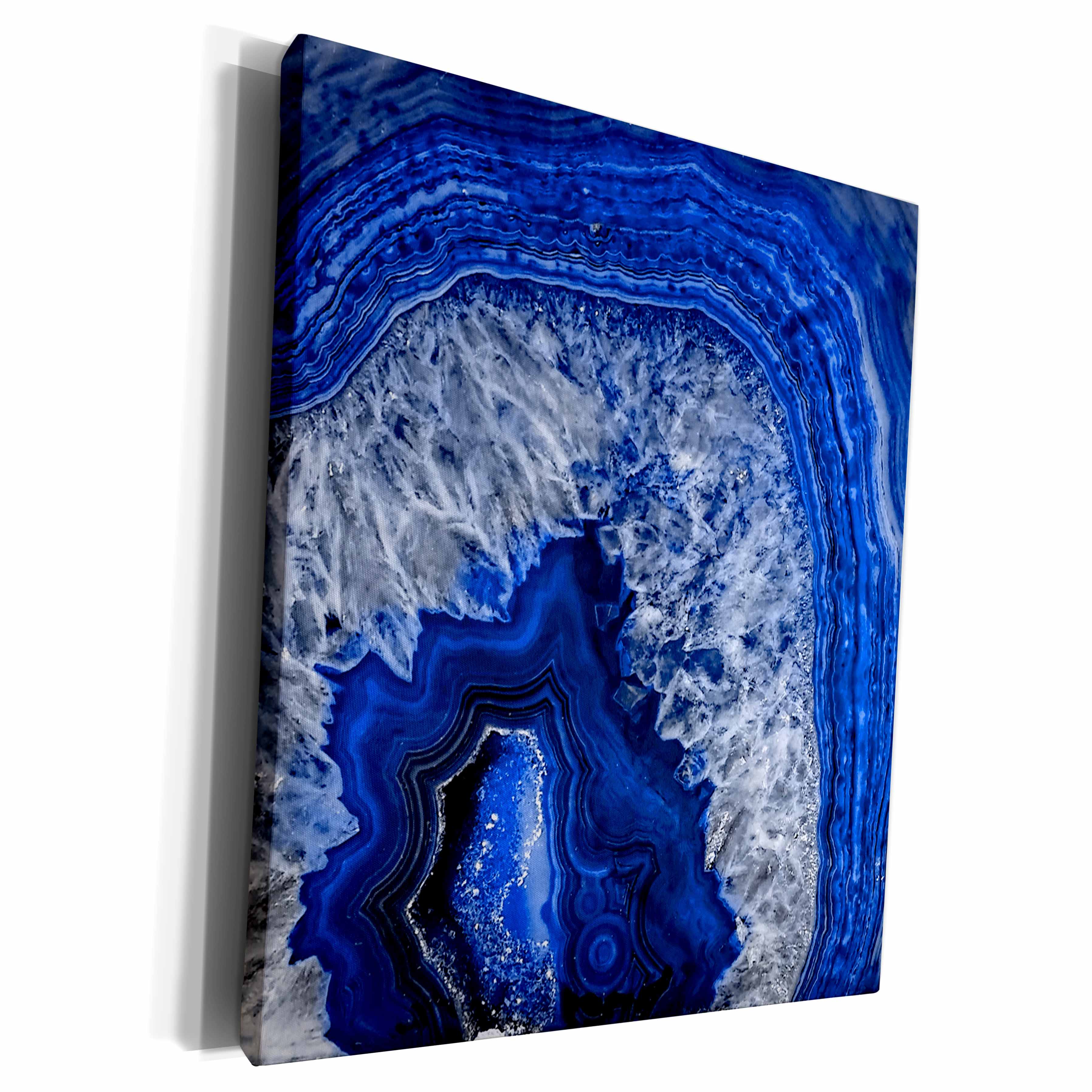 3dRose Image of Luxury Blue Indigo Marble Agate Gem Mineral... - Museum Grade Canvas Wrap (cw_274958)