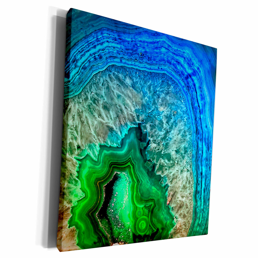 3dRose Image of Luxury Indigo and Green Marble Agate Gem... - Museum Grade Canvas Wrap (cw_274959)