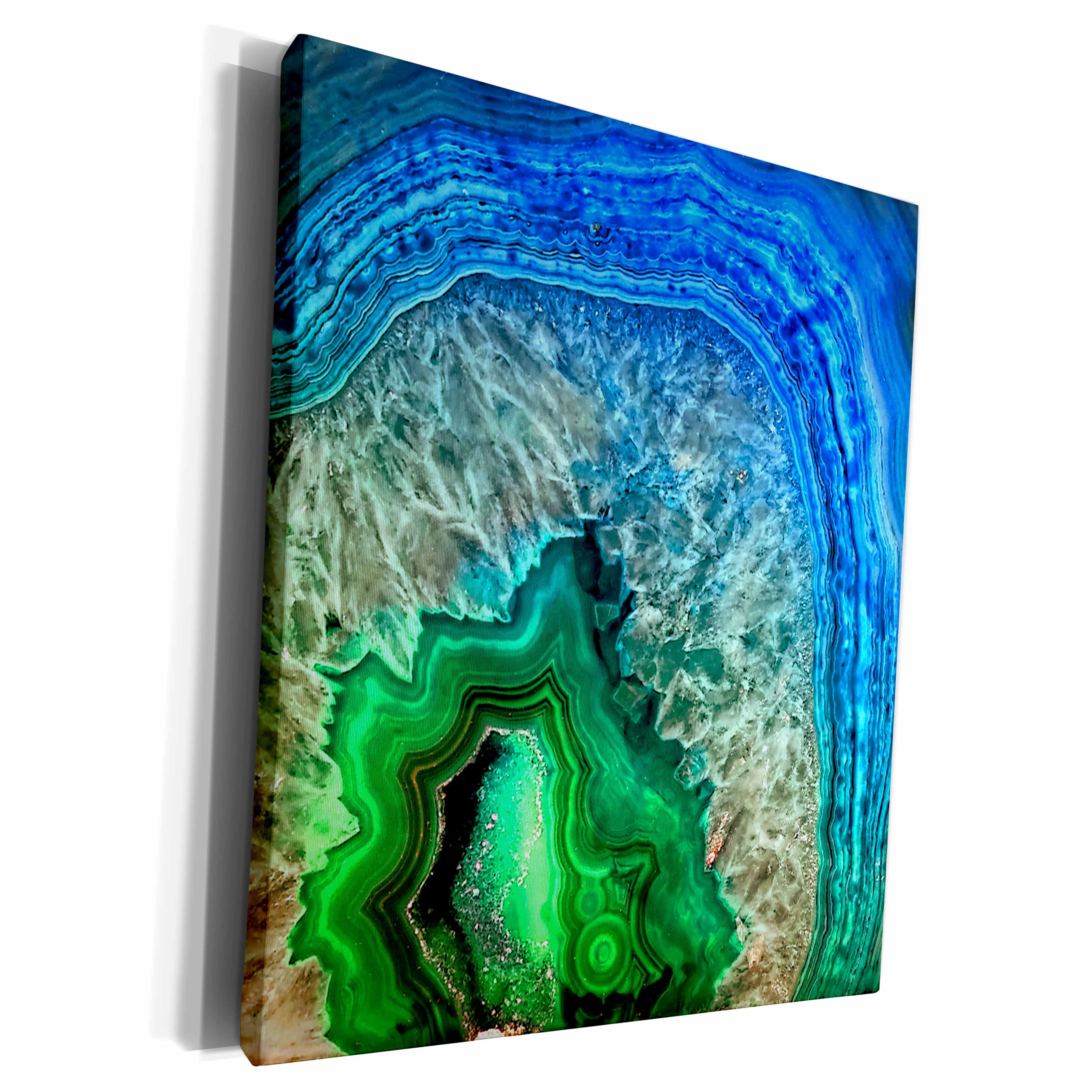 3dRose Image of Luxury Indigo and Green Marble Agate Gem... - Museum Grade Canvas Wrap (cw_274959)